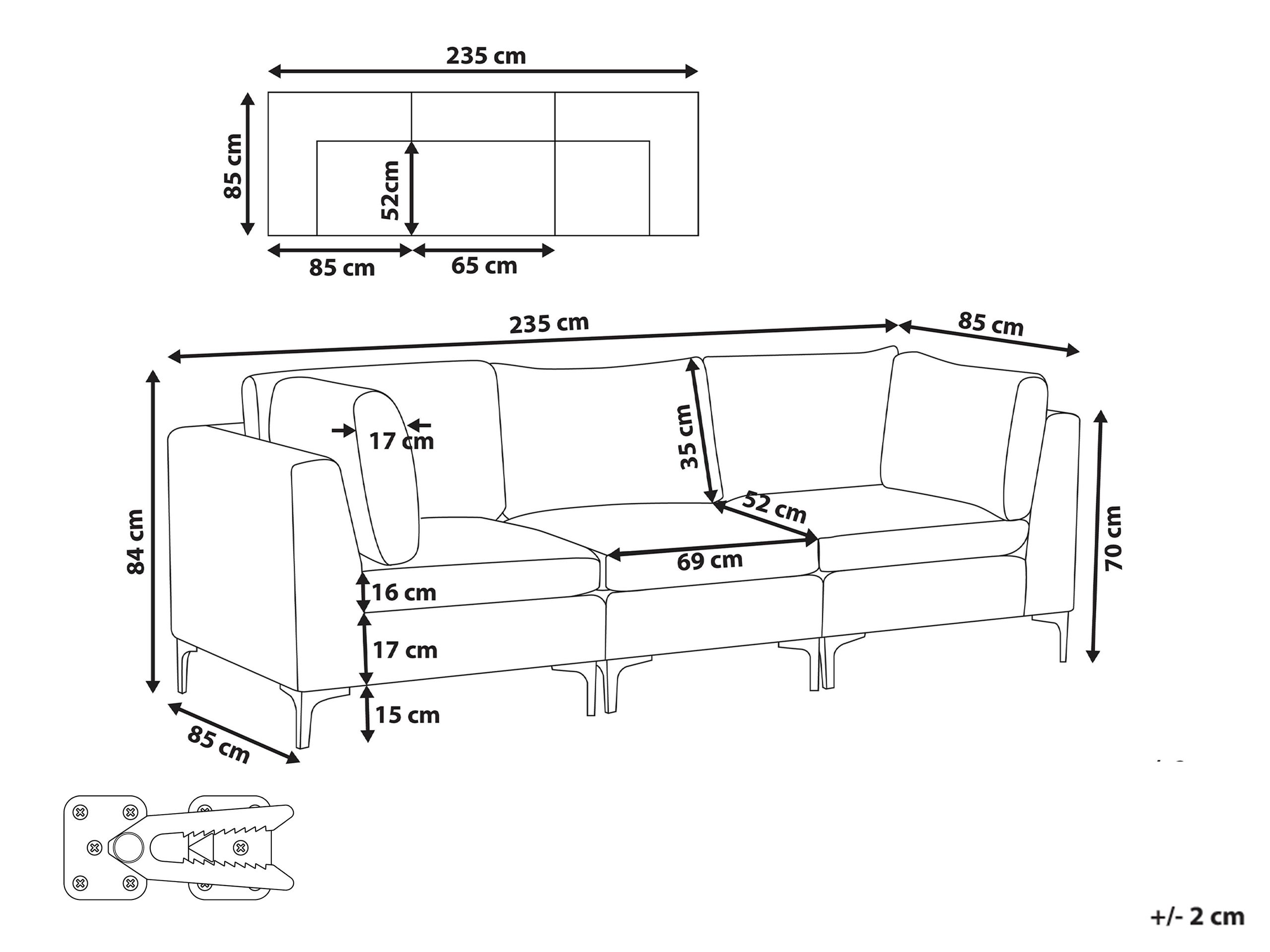 Modulinė sofa Dorleve 103 (Mėlyna)