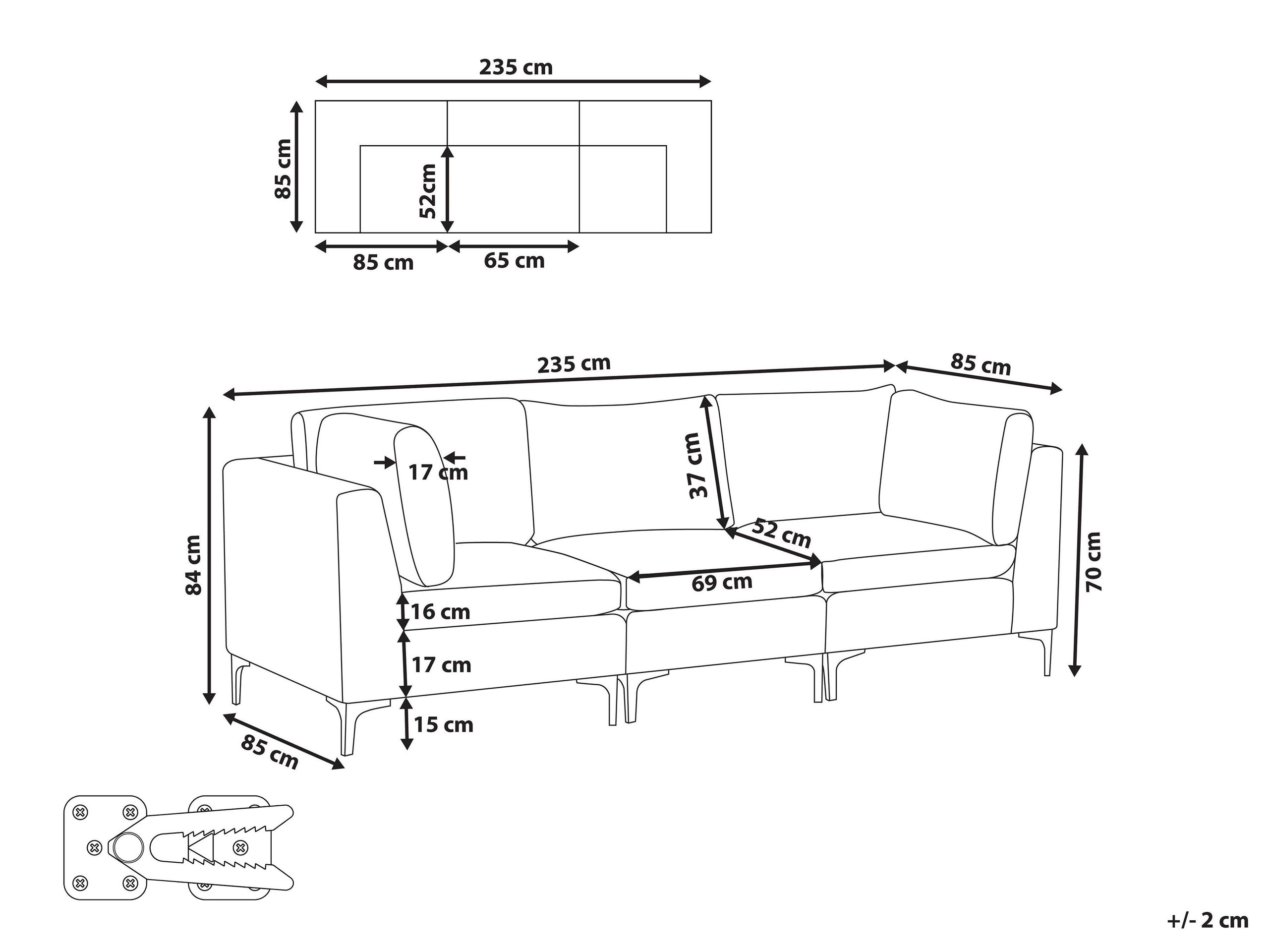 Modulinė sofa Dorleve 103 (Žalia)