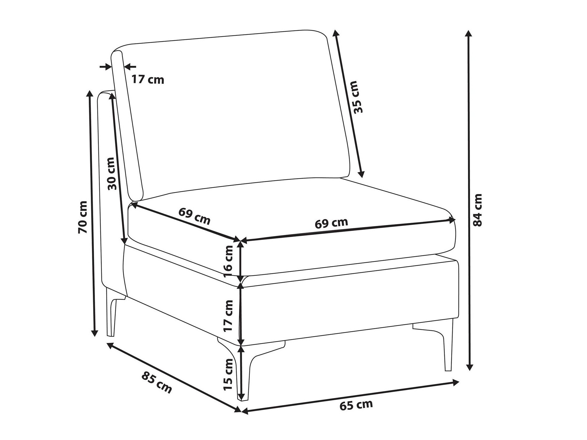 Modulinis fotelis Dorleve 105 (Mėlyna)