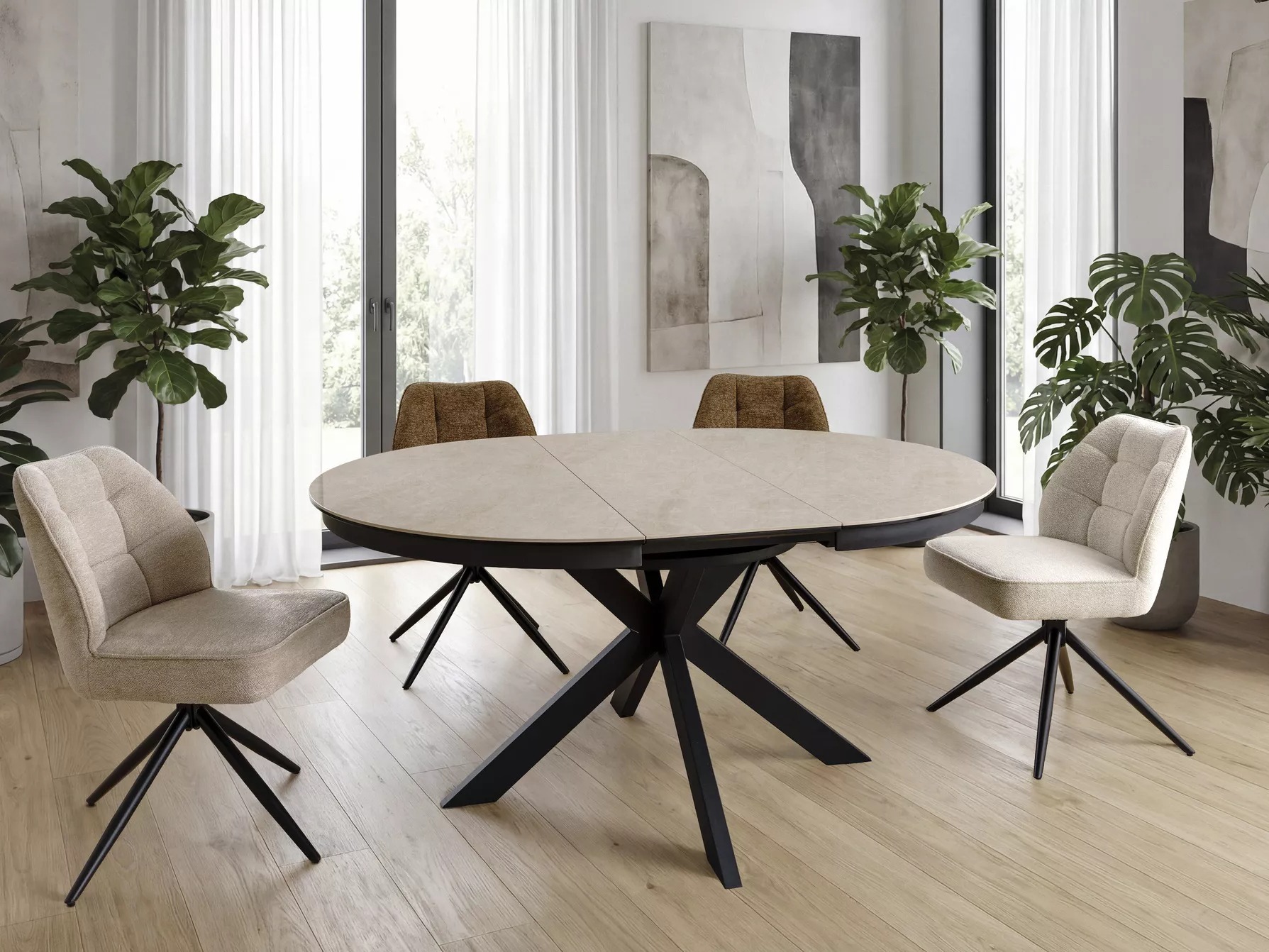 Stalas Detroit 998 (Juoda + Smėlinė)