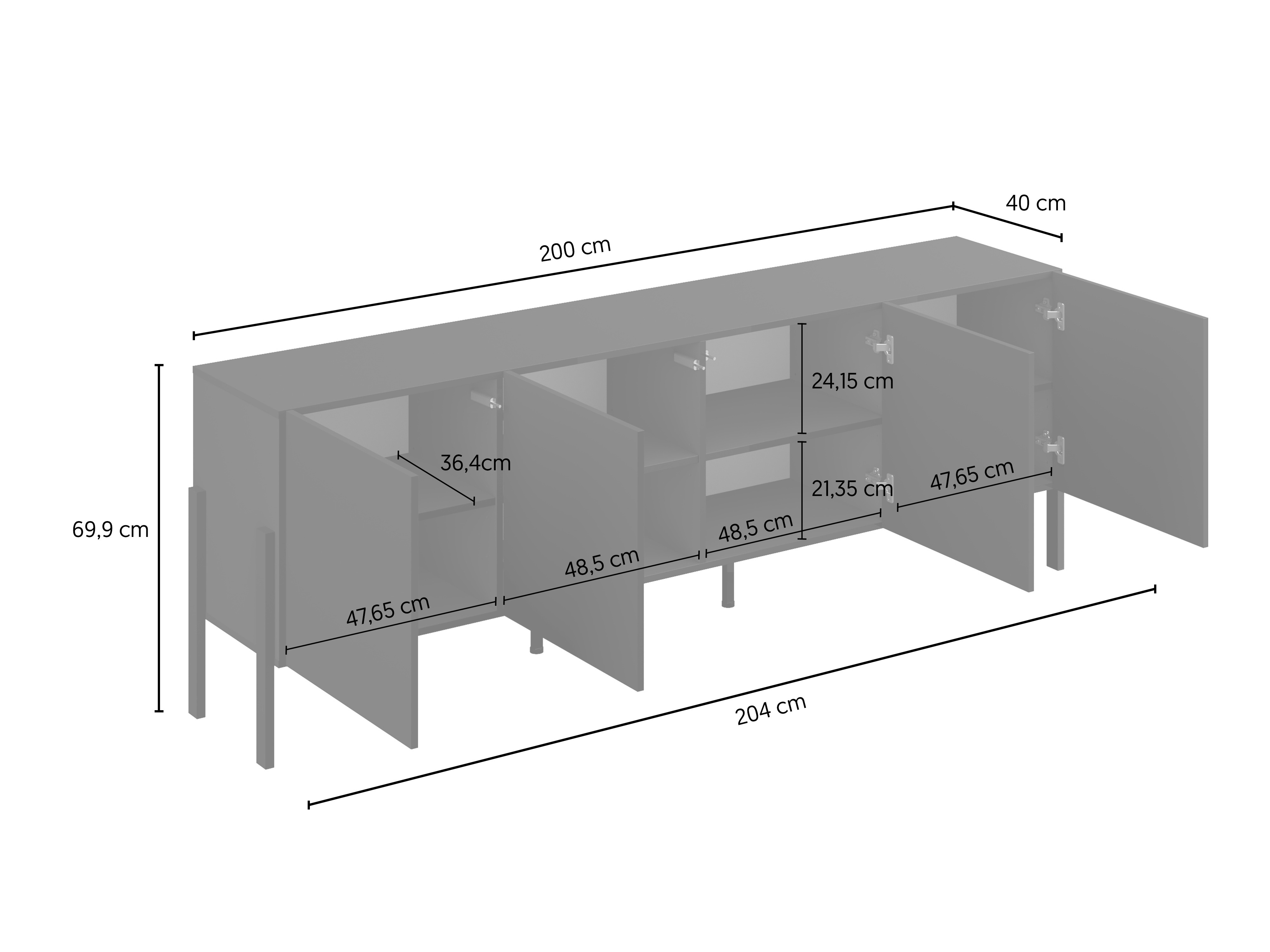 TV staliukas Etsore 100 (Balta)