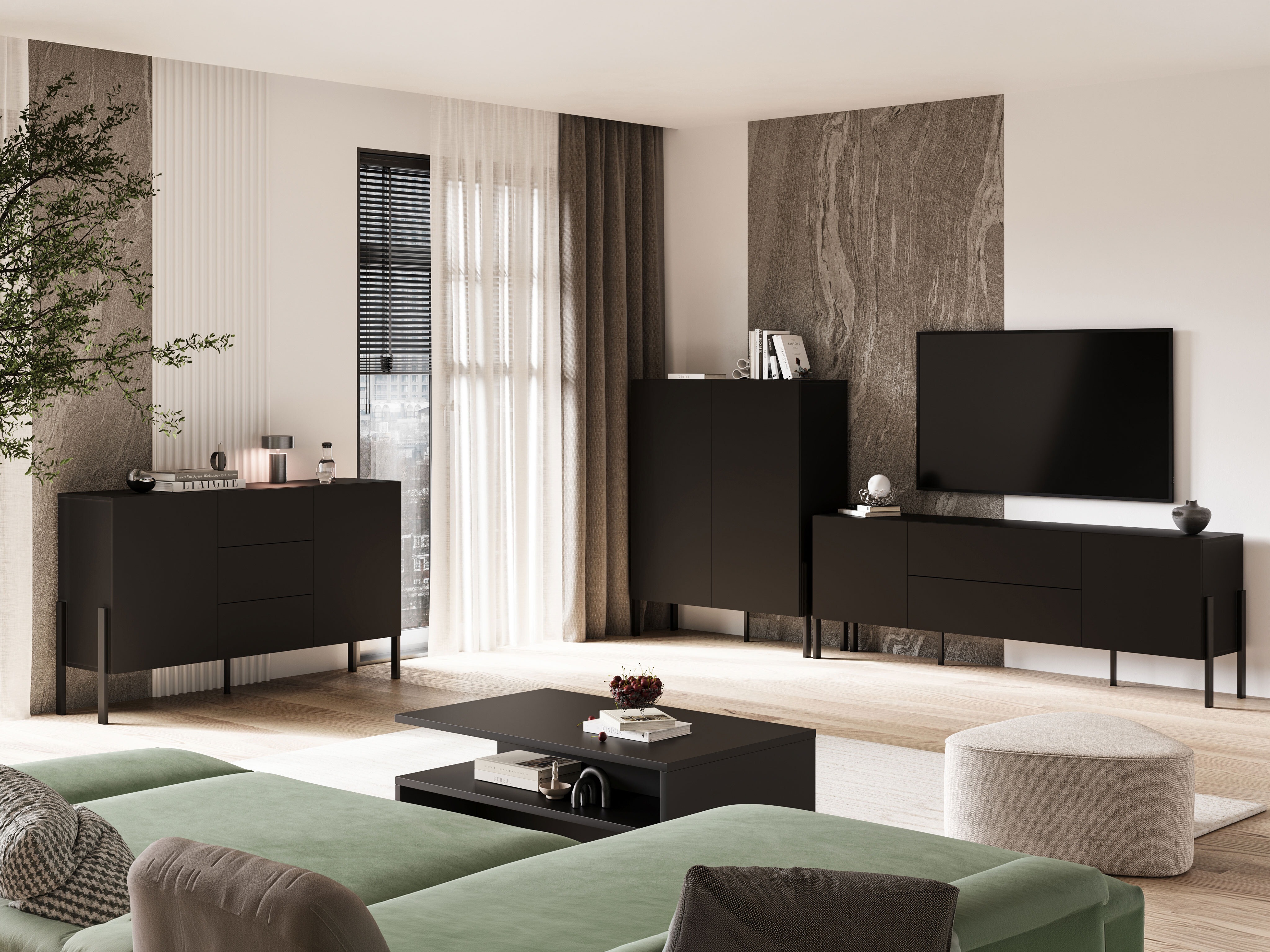 TV staliukas Etsore 102 (Juoda)