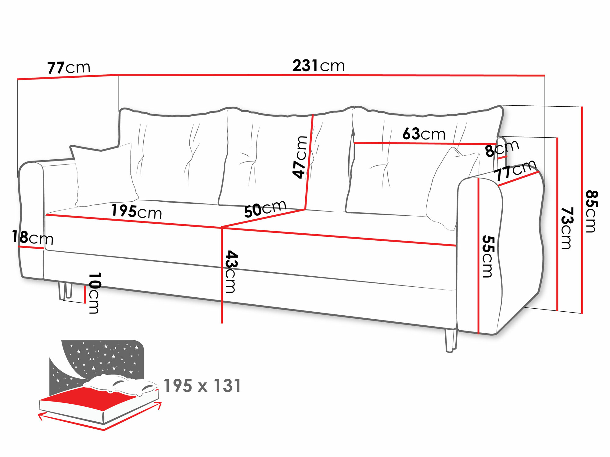 Sofa lova ST9077 su pažeista pakuote