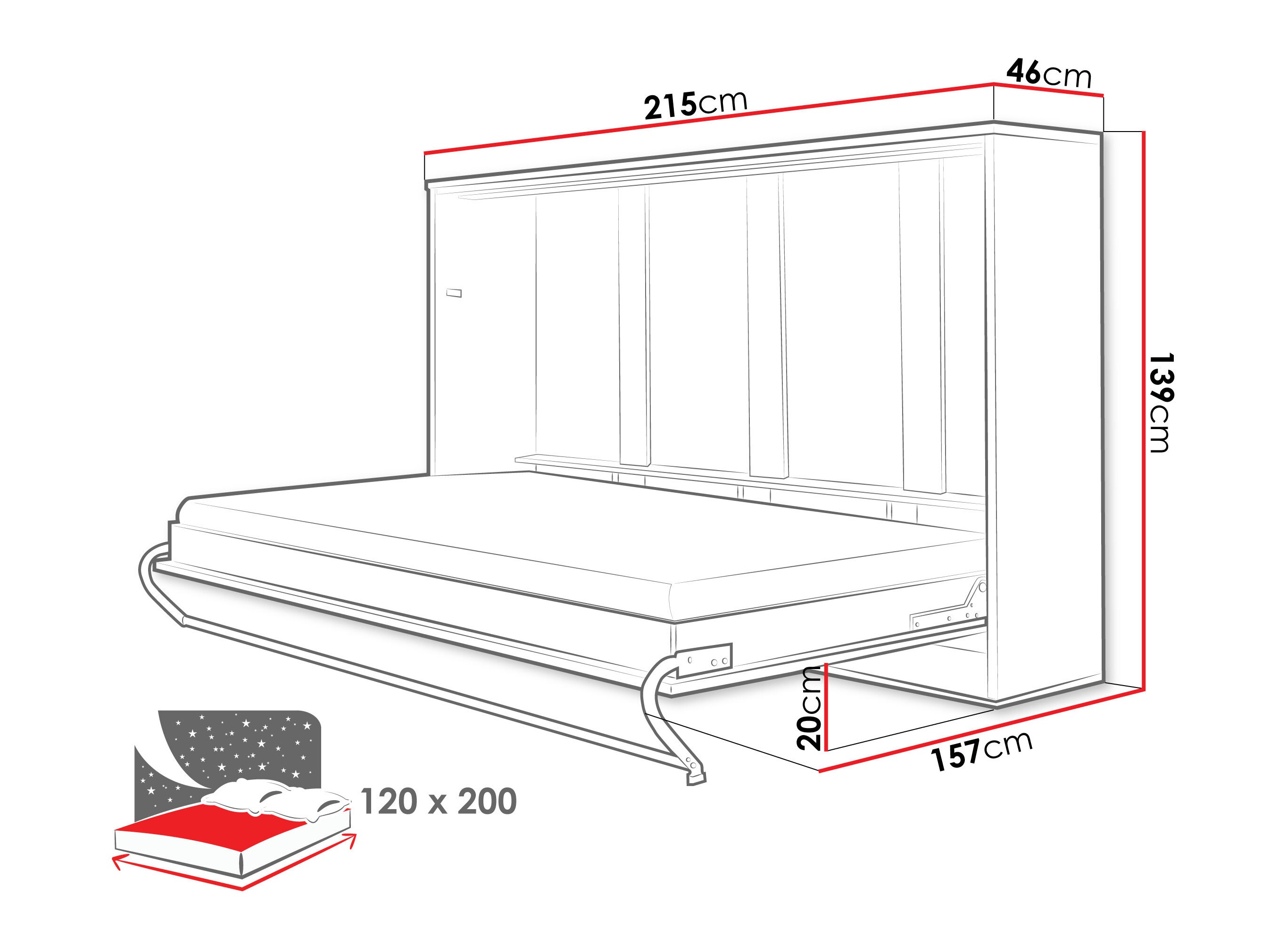Lova-spinta Concept Pro Lenart IV (Balta)