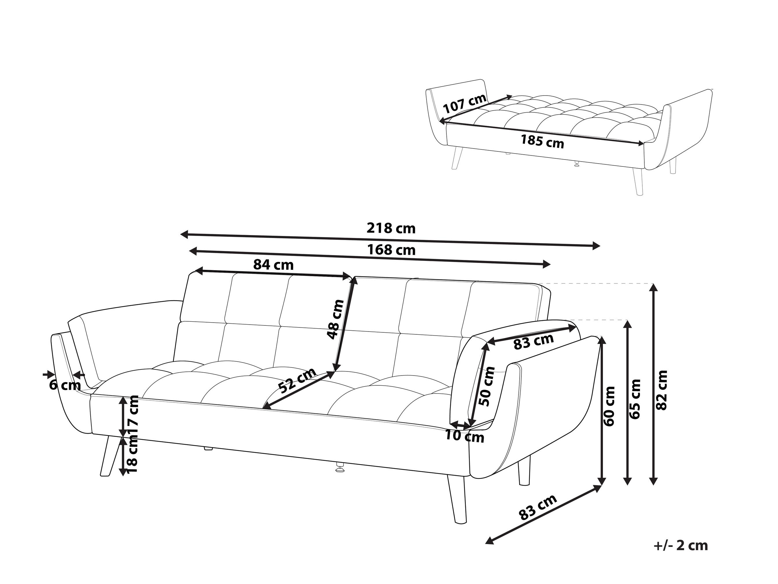Sofa lova Berwyn 3458 (Šviesi ruda)