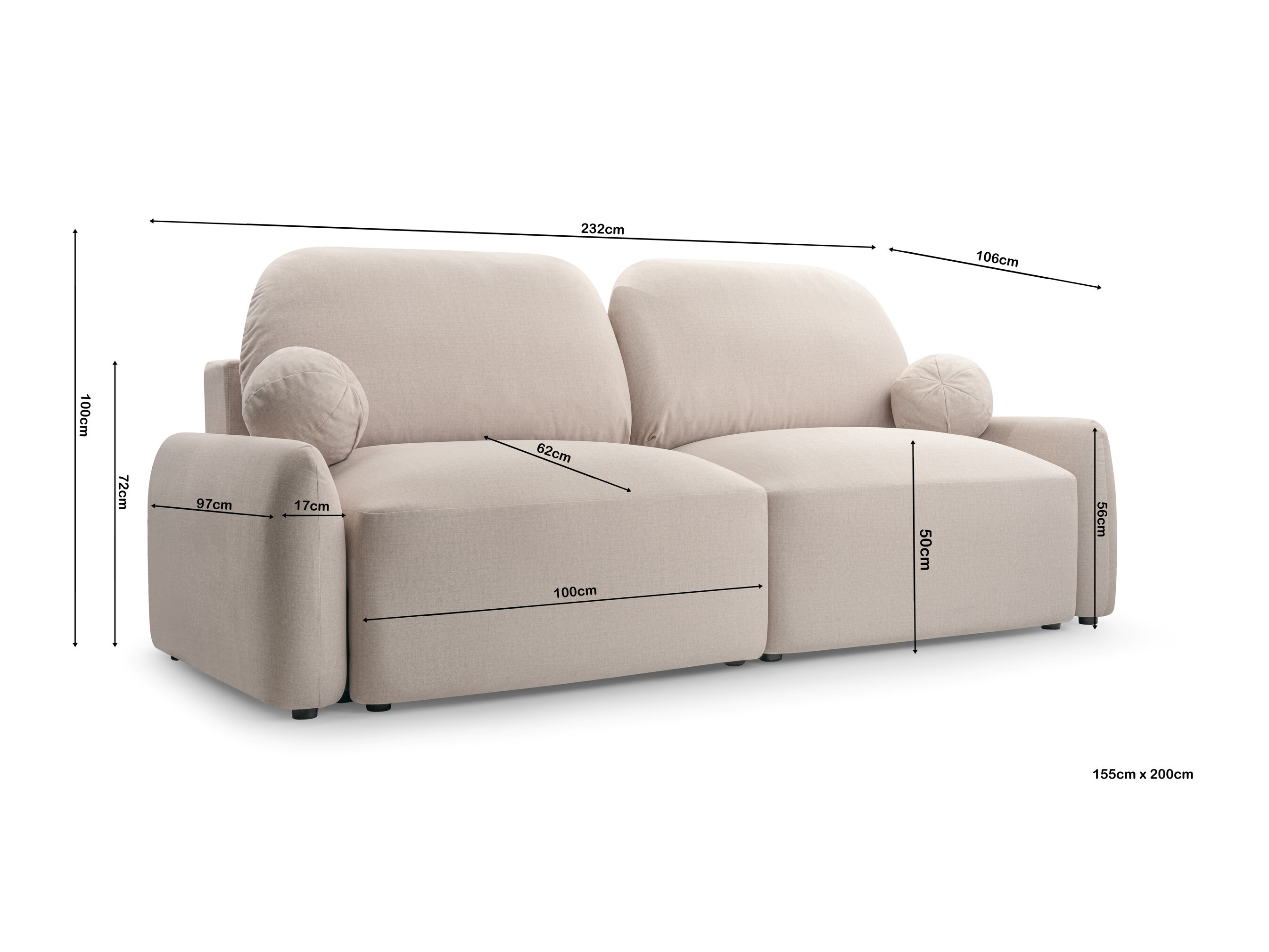 Sofa lova Lufkin 153 (Quelle 100)