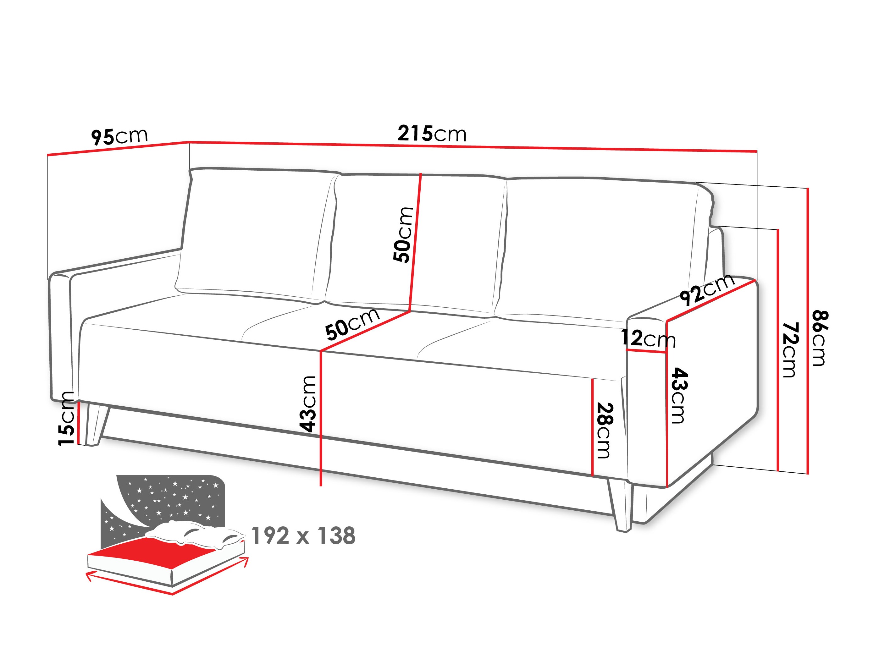 Sofa lova Delbene 129 (Verita 03 + Tamsus San Remo ąžuolas)