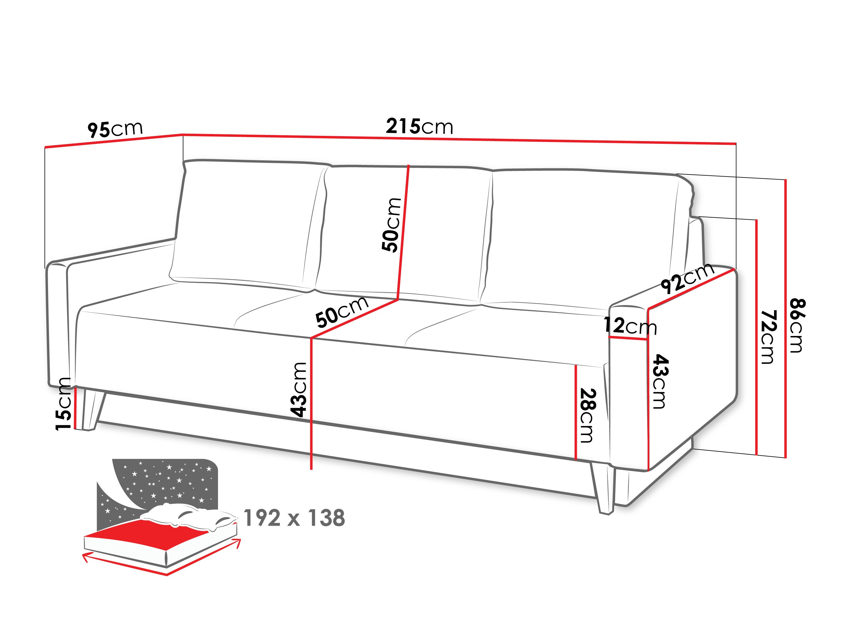 Sofa lova Delbene 129 (Verita 53 + Tamsus San Remo ąžuolas)