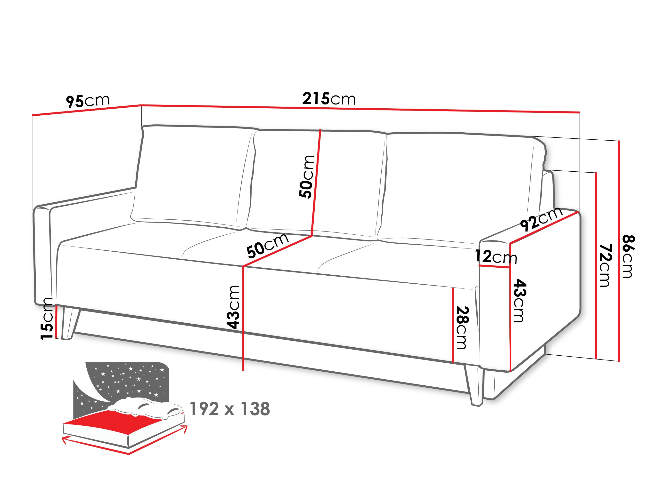 Sofa lova Delbene 129 (Verita 76 + Tamsus San Remo ąžuolas)