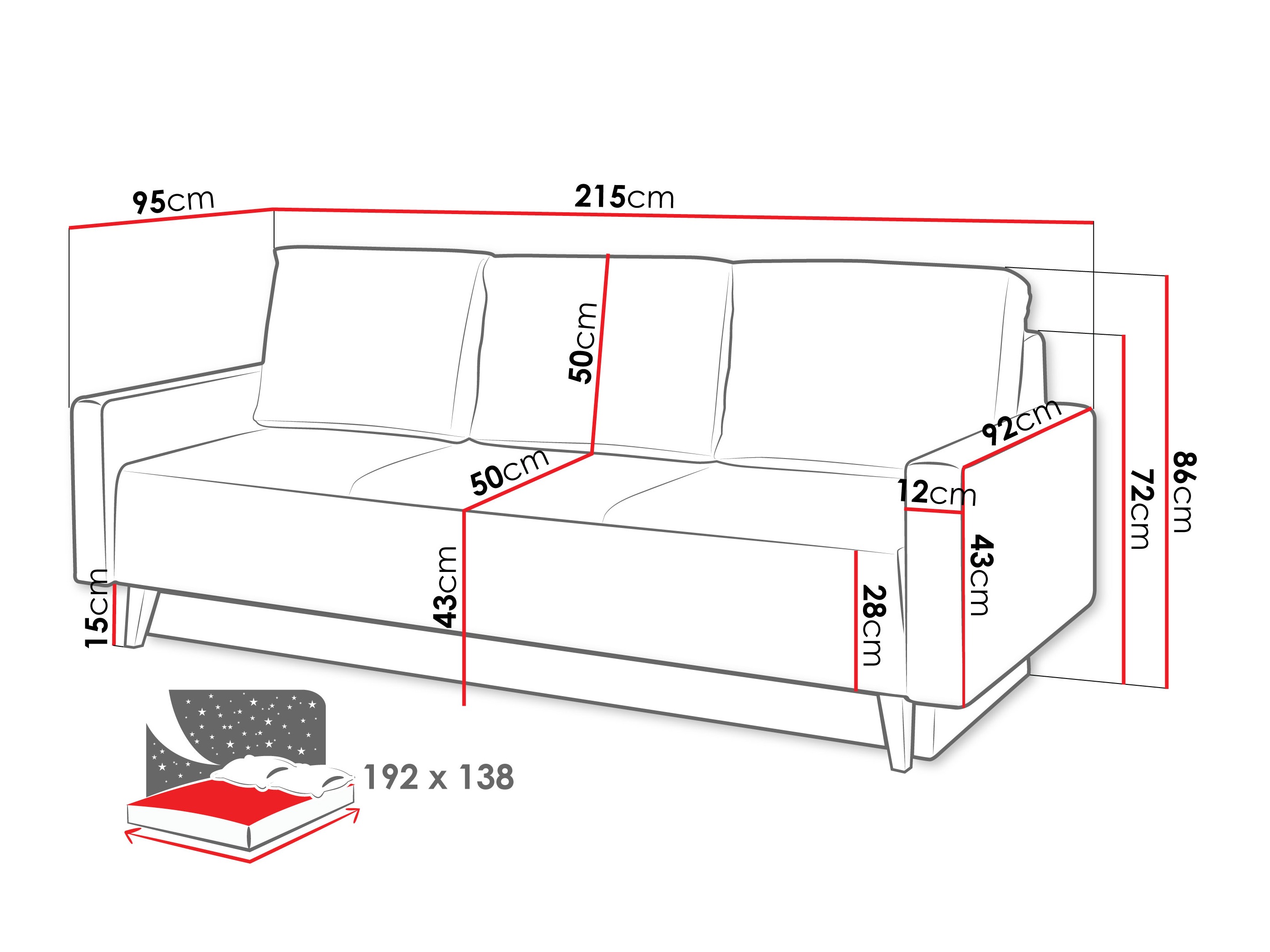 Sofa lova Delbene 129 (Verita 88 + Tamsus San Remo ąžuolas)