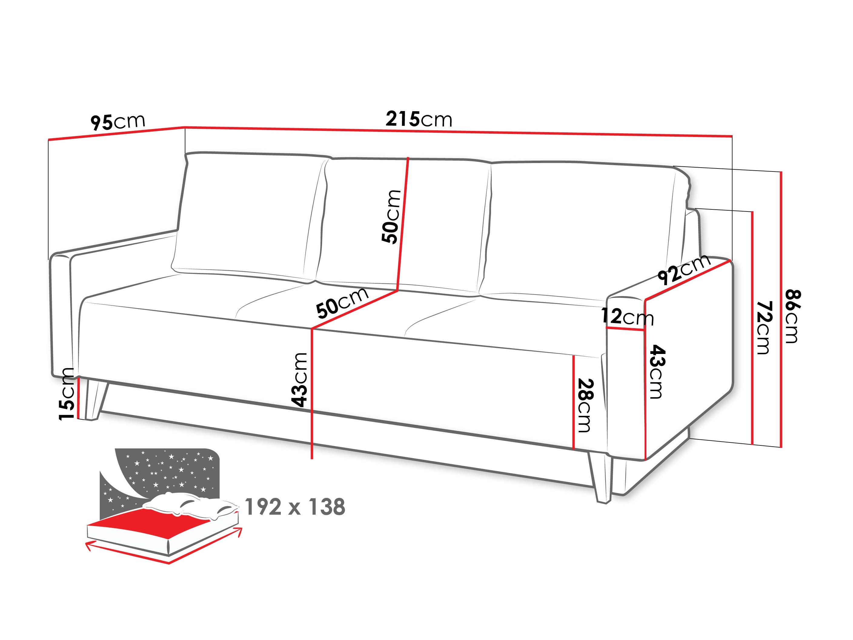 Sofa lova Delbene 129 (Verita 98 + Tamsus San Remo ąžuolas)