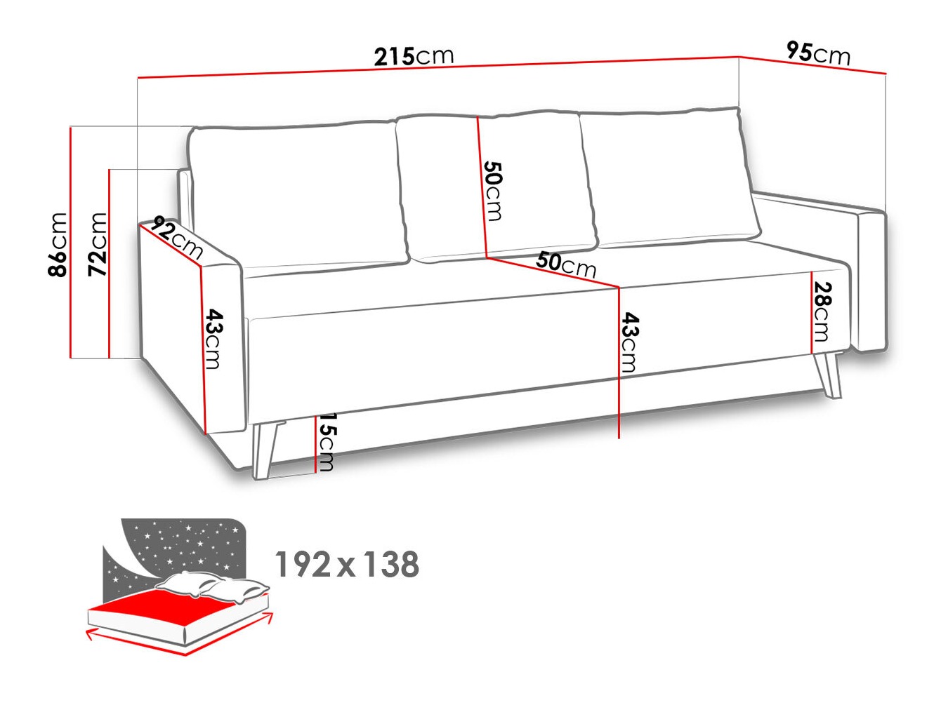 Sofa lova Delbene 128