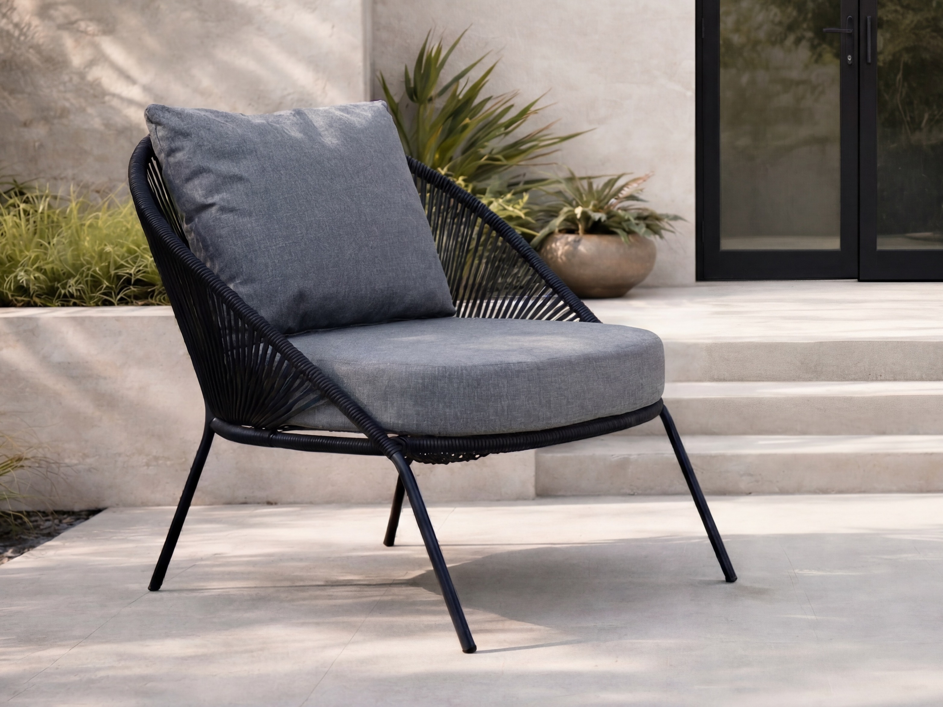 Lauko fotelis Dallas 1079 (Juoda + Pilka)