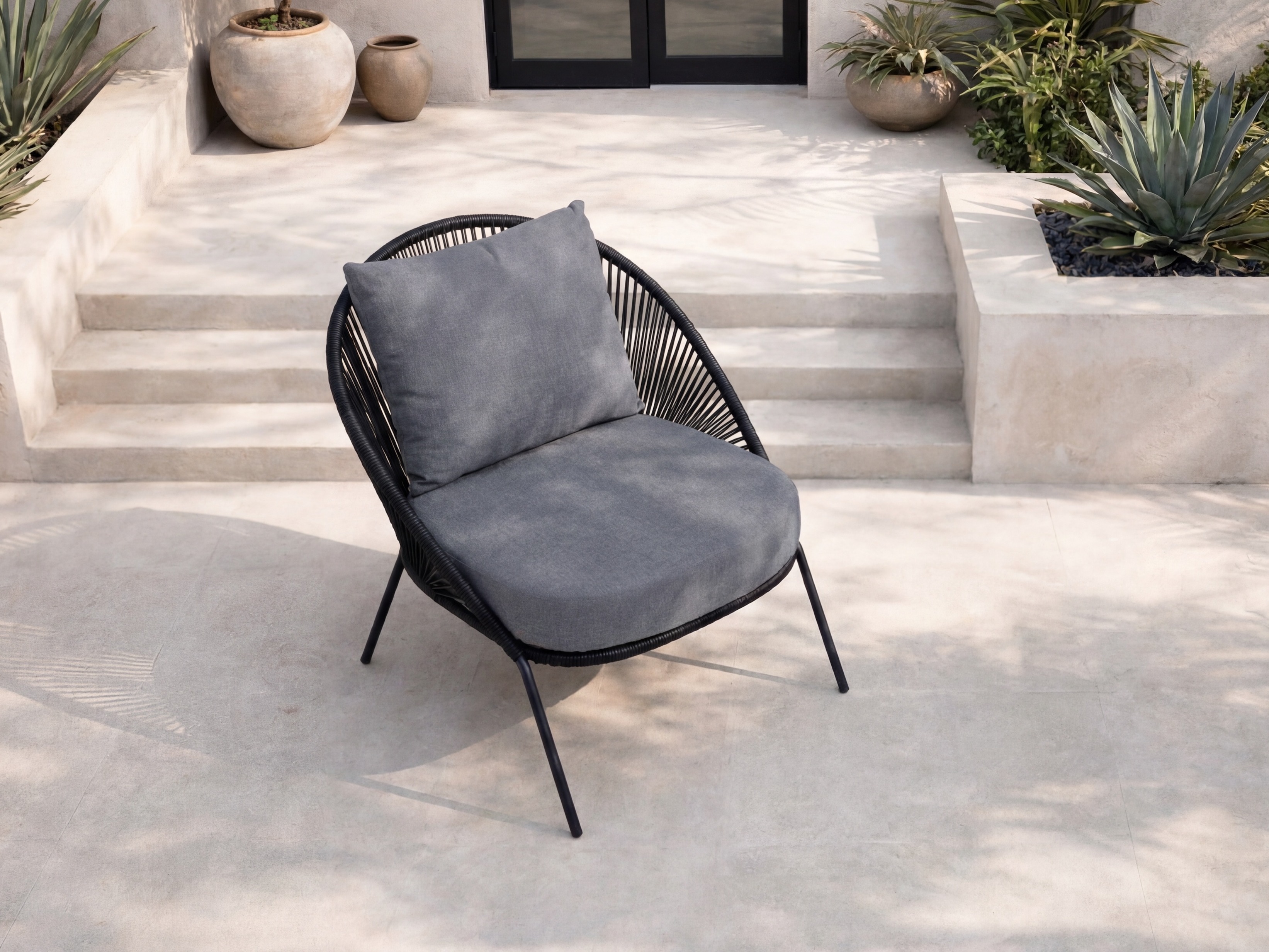 Lauko fotelis Dallas 1079 (Juoda + Pilka)