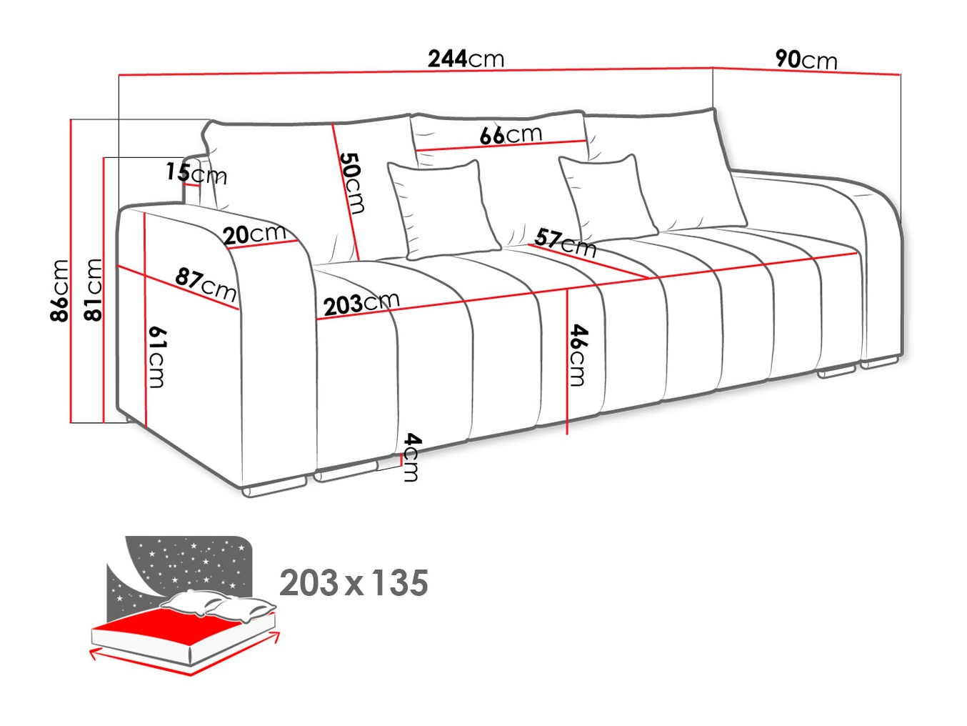 Sofa lova ST9203 su pažeista pakuote