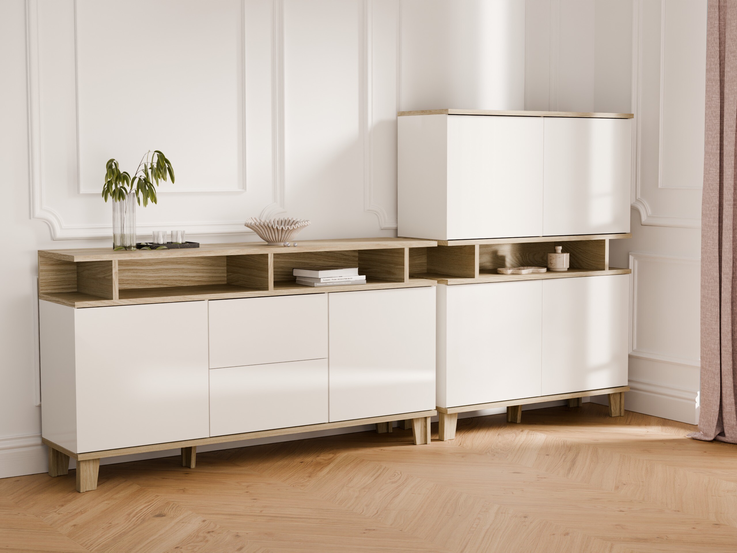 Komoda Evarveru 105 (Blizgi balta)