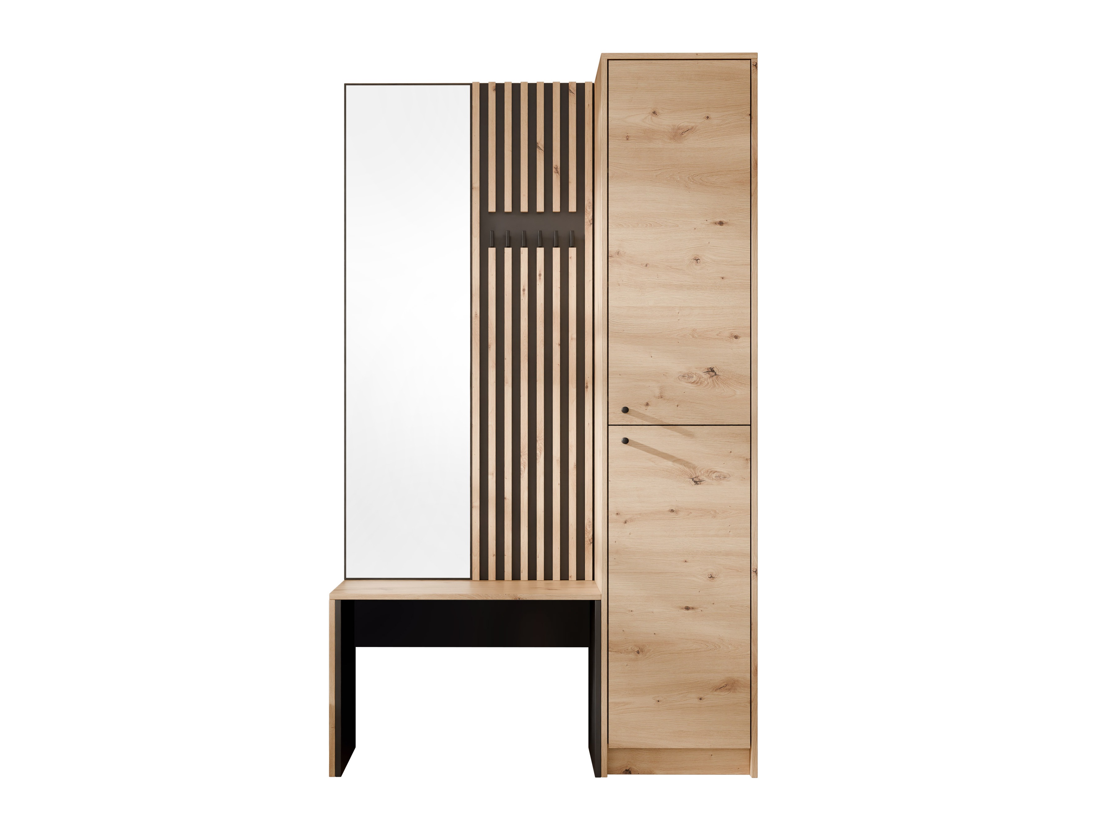 Prieškambario komplektas Comfivo Nomas (Artisan ąžuolas + Juoda)