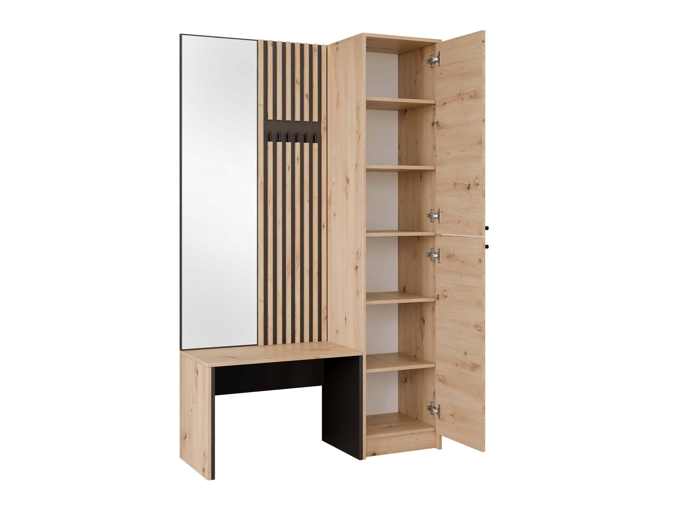 Prieškambario komplektas Comfivo Nomas (Artisan ąžuolas + Juoda)
