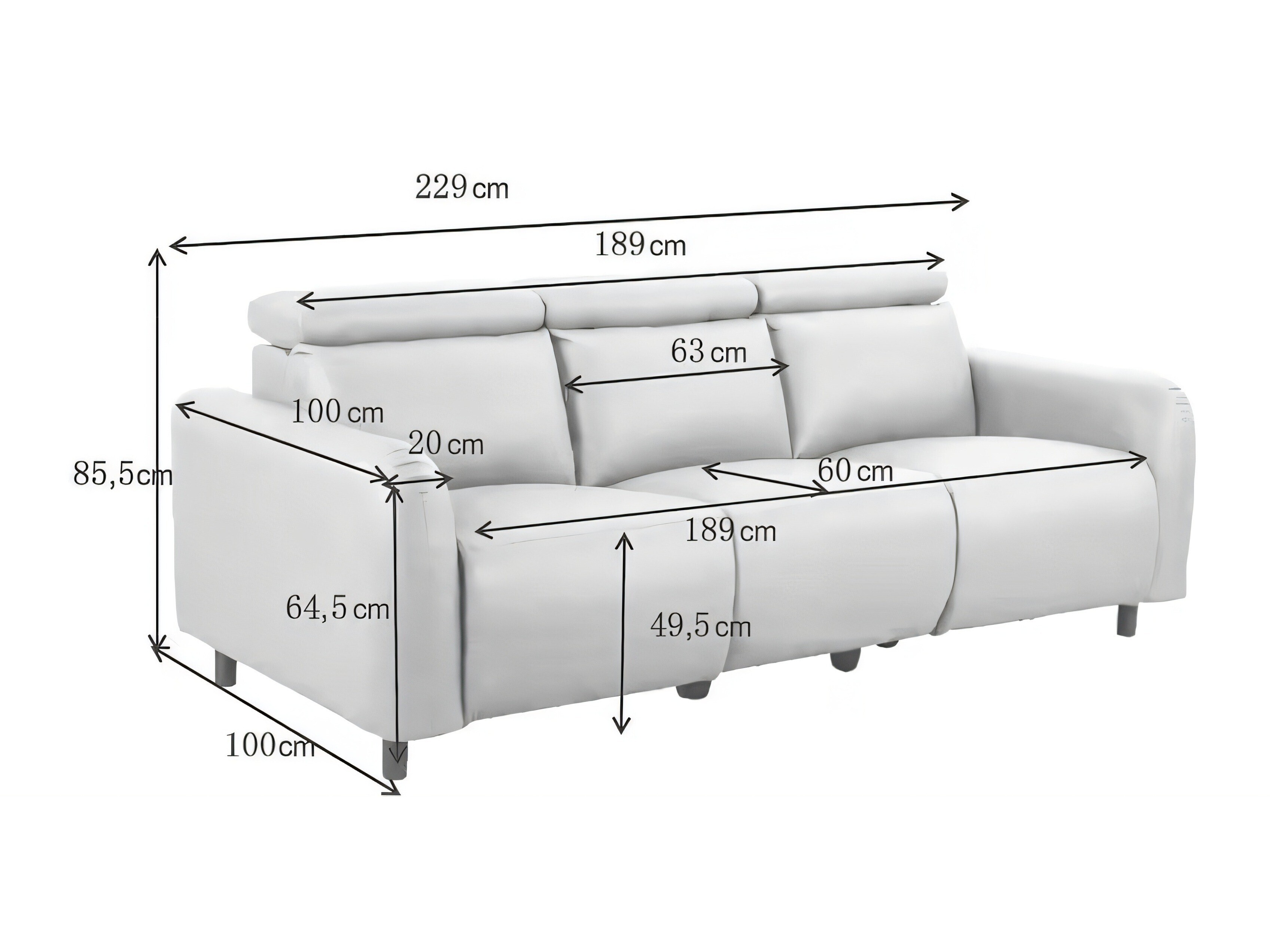 Sofa reglaineris Revbena 106 (Kreminė)