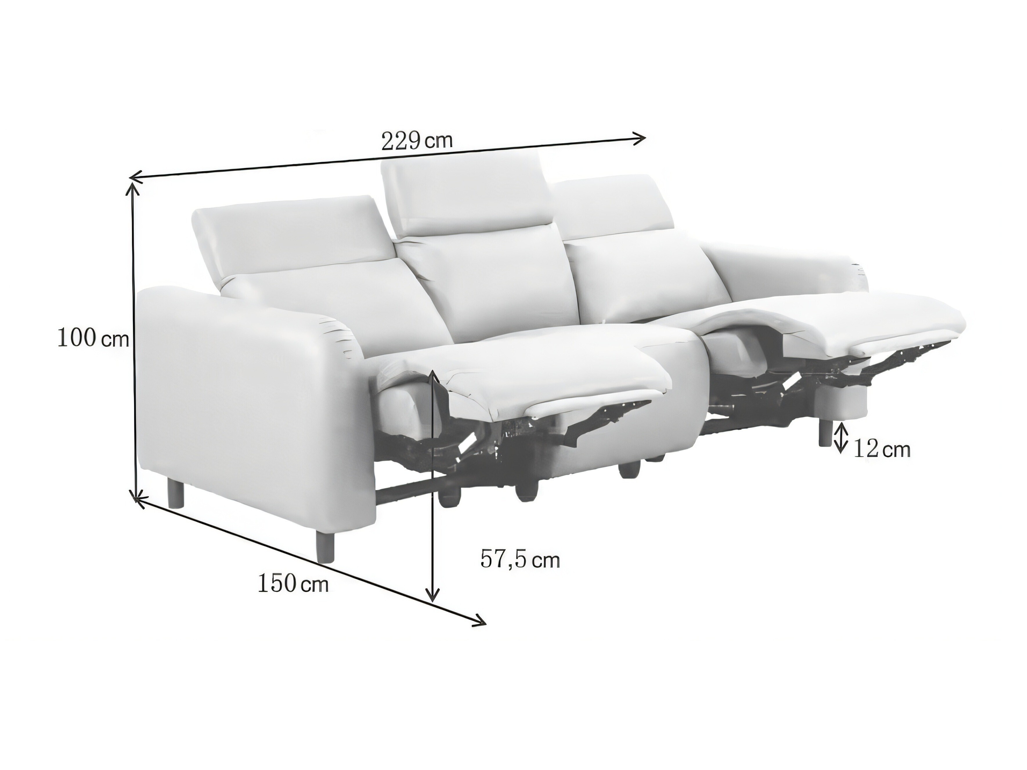 Sofa reglaineris Revbena 106 (Kreminė)