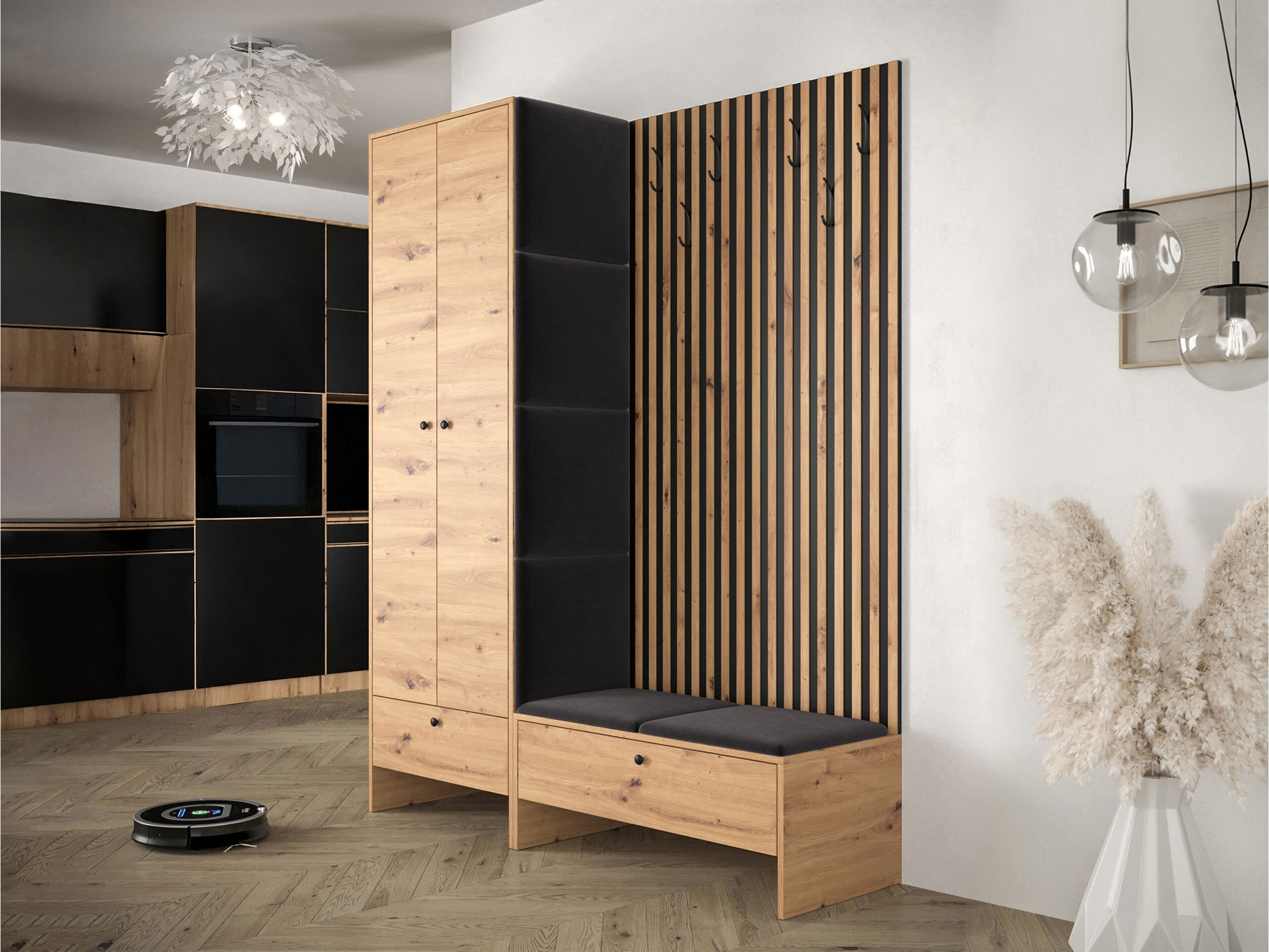 Prieškambario komplektas Donio III (Artisan ąžuolas + Polo 897)