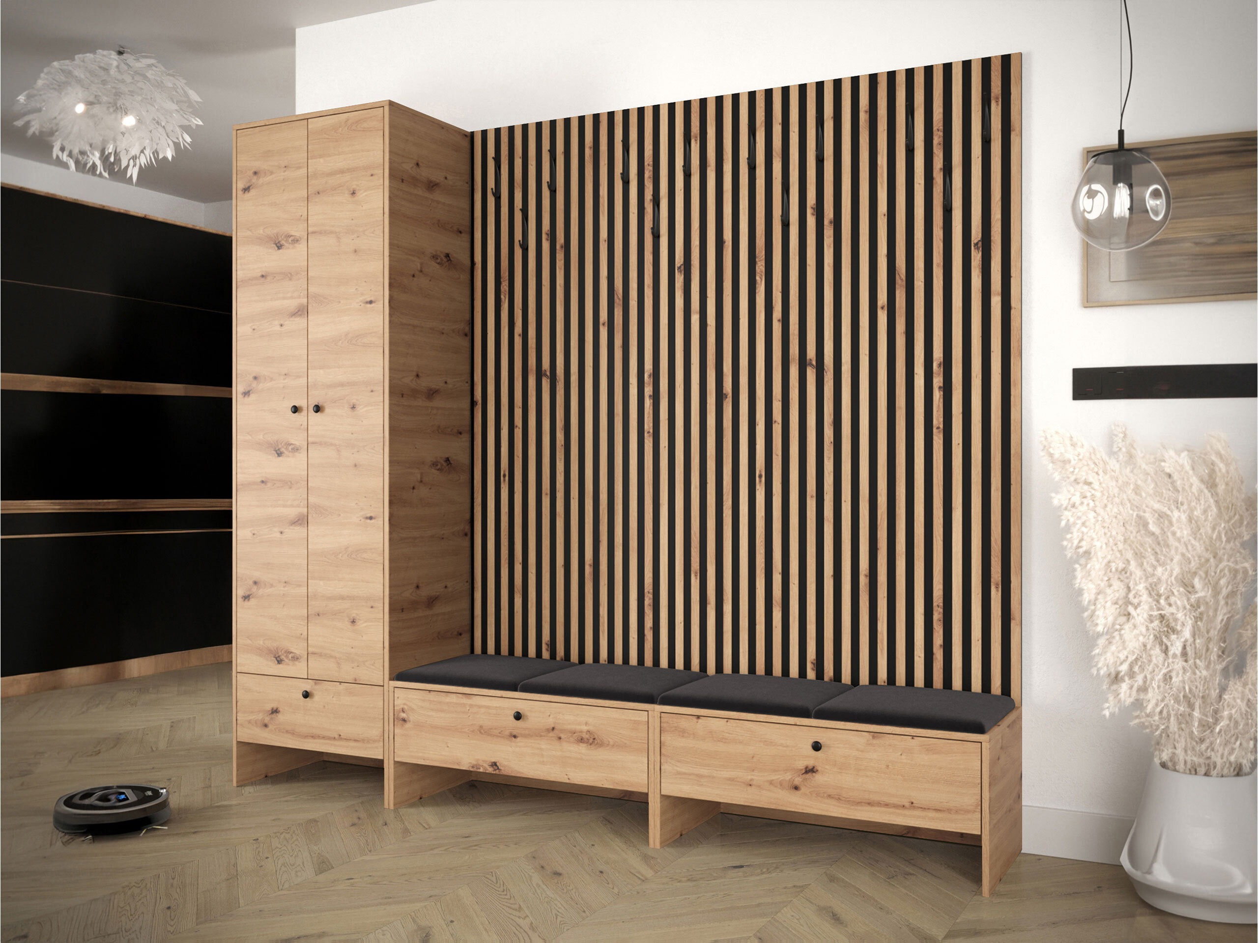 Prieškambario komplektas Donio VI (Artisan ąžuolas + Polo 897)