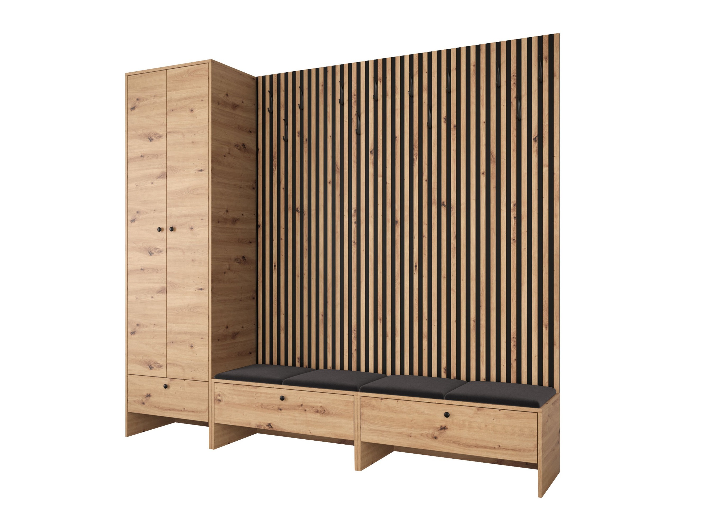 Prieškambario komplektas Donio VI (Artisan ąžuolas + Polo 897)