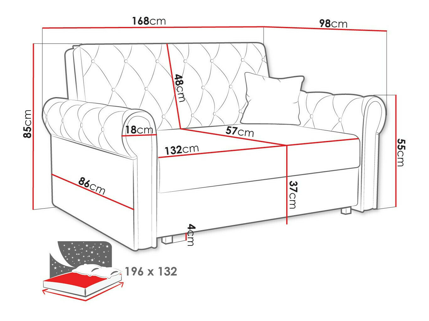 Sofa lova ST9247 su smulkiu defektu