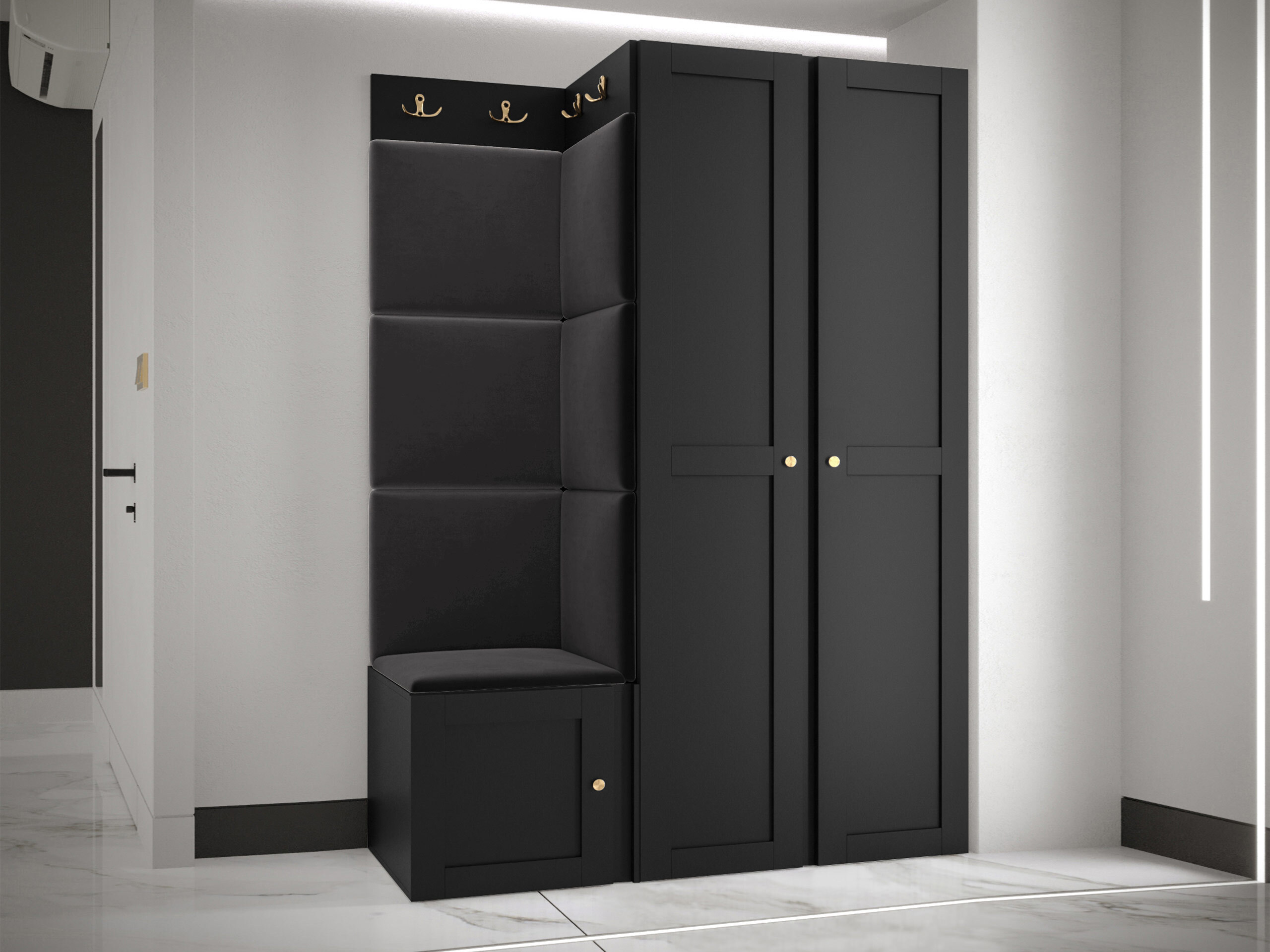 Prieškambario komplektas Hartford 379 (Juoda)