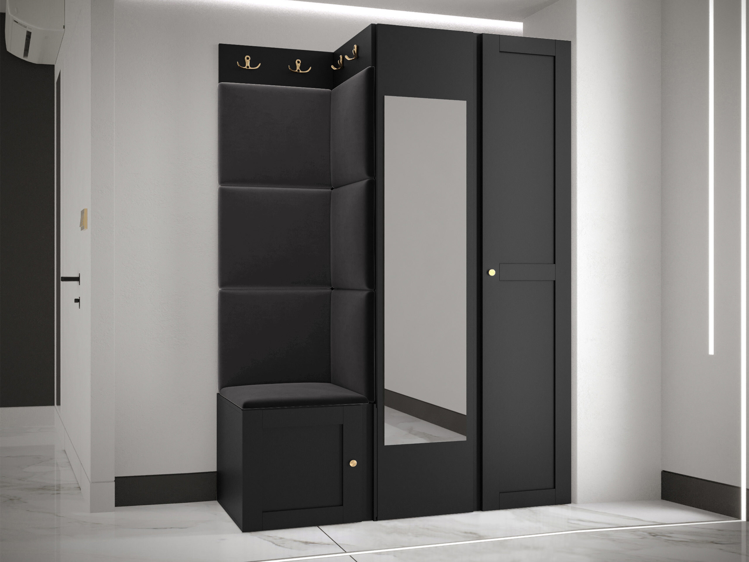 Prieškambario komplektas Hartford 380 (Juoda)