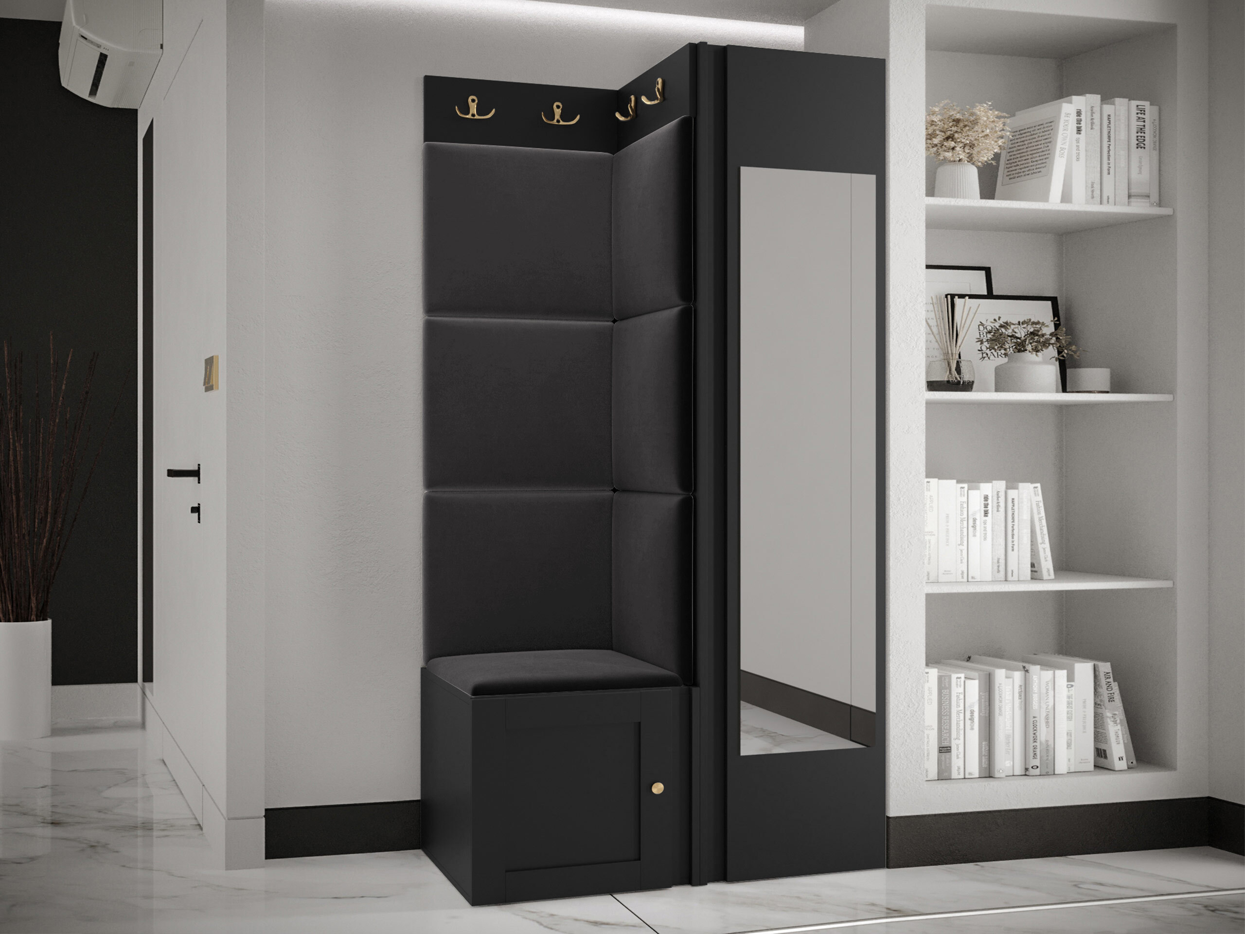 Prieškambario komplektas Hartford 382 (Juoda)