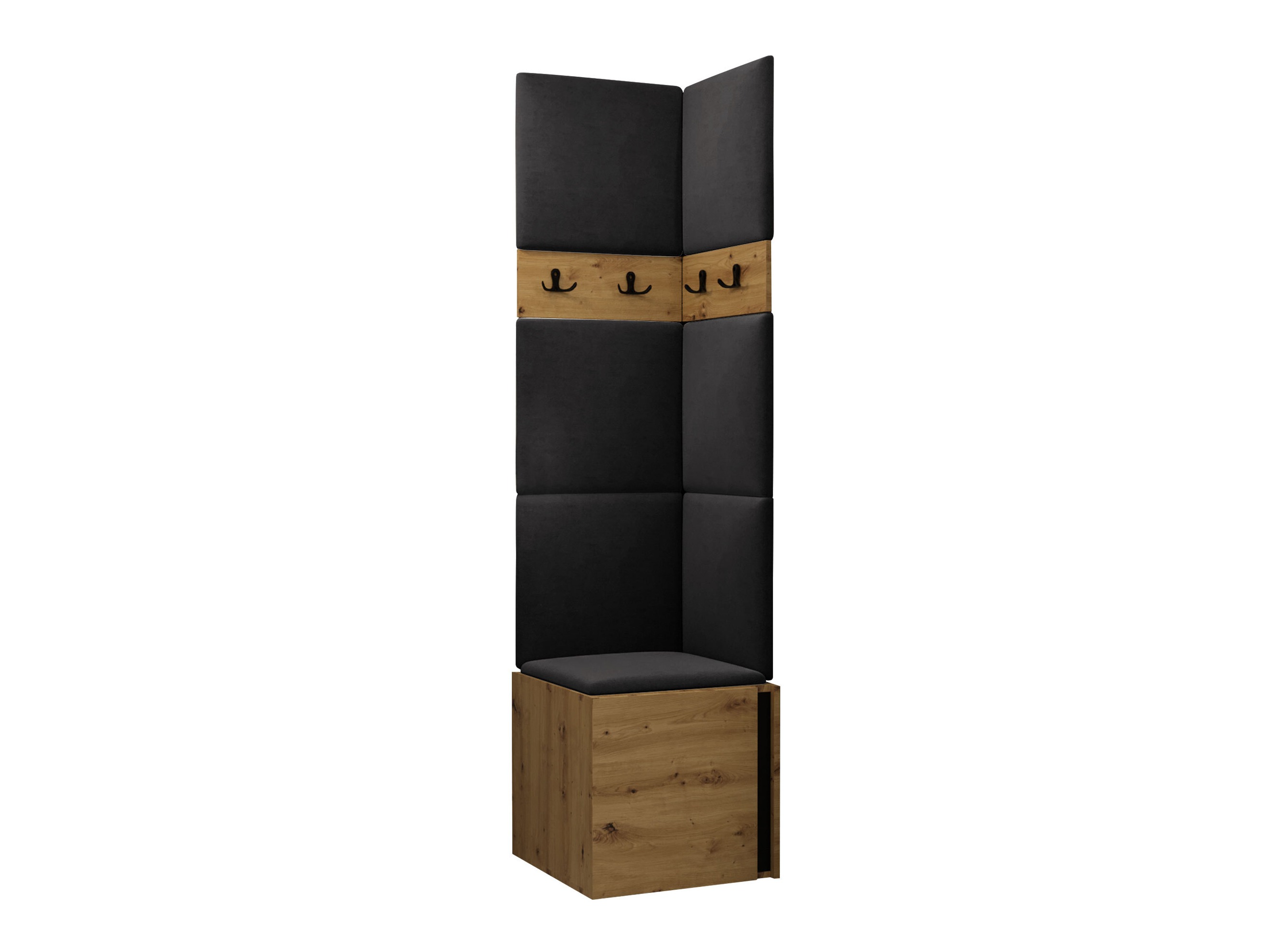 Prieškambario komplektas Pinis XXI (Artisan ąžuolas + Juoda)