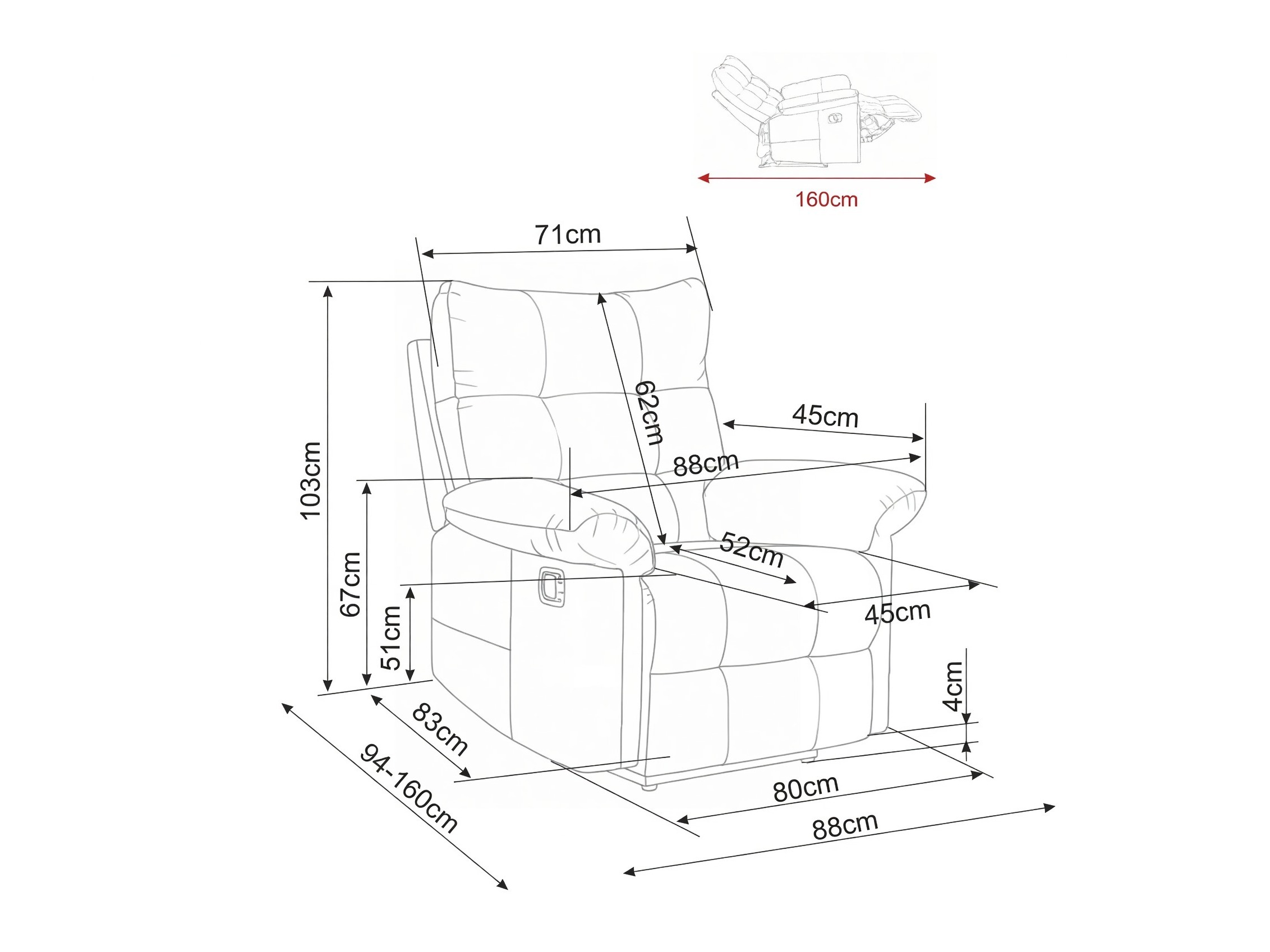Fotelis reglaineris Detroit 1041 (Raven 07)