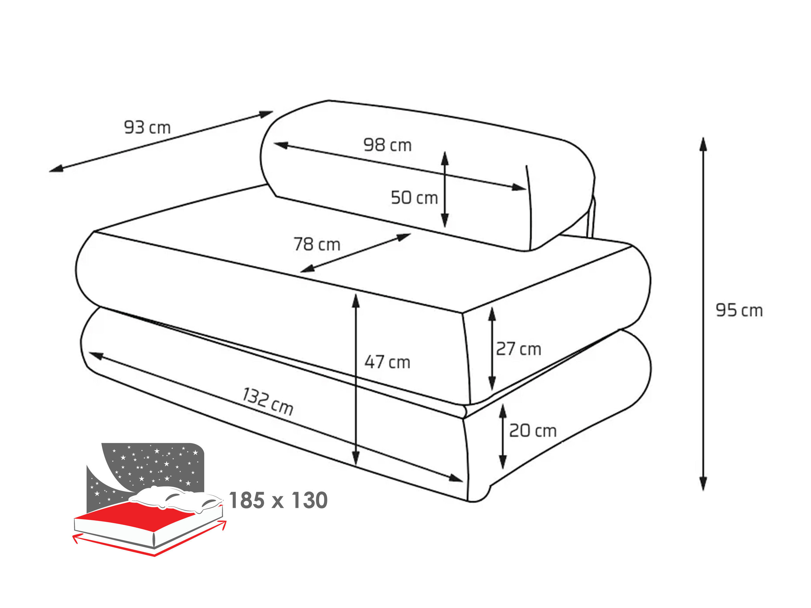 Sofa lova Carson 141 (Cruz 48)