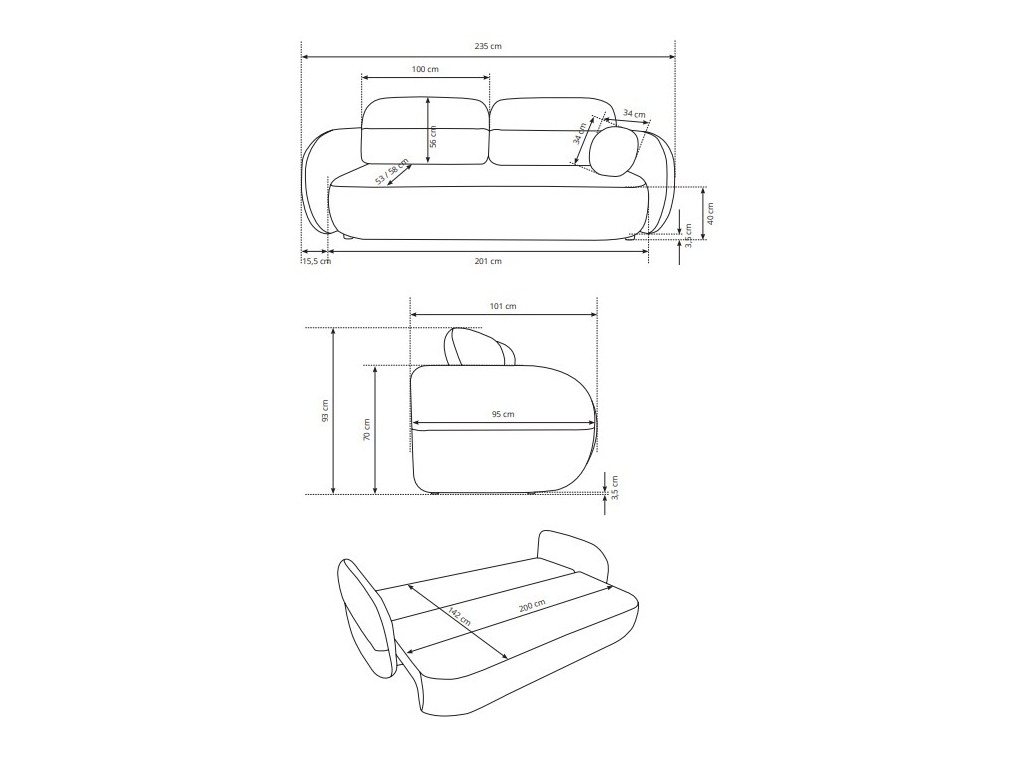 Sofa lova Kingston 215