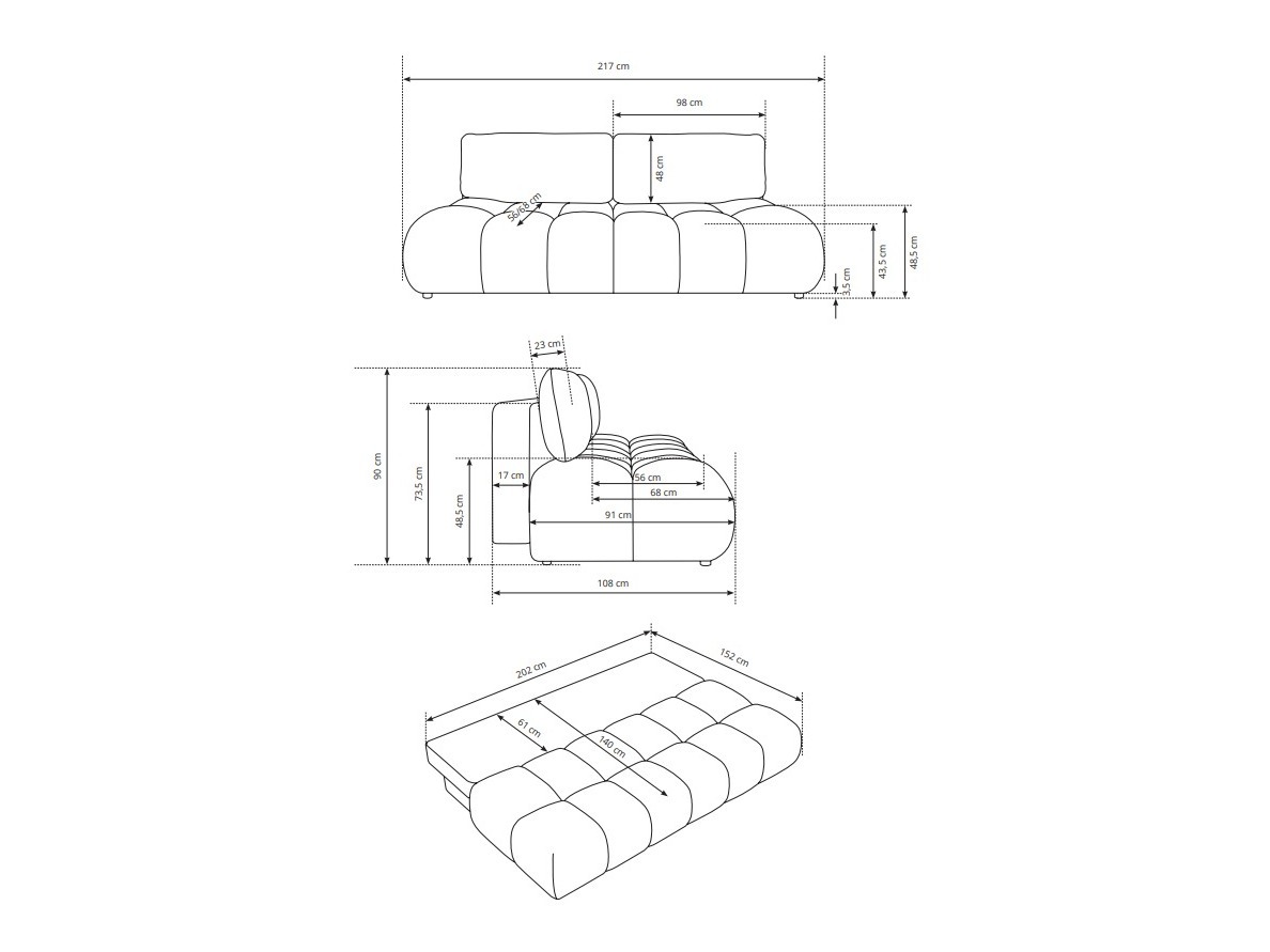 Sofa lova Kingston 218 (Silencio 22)