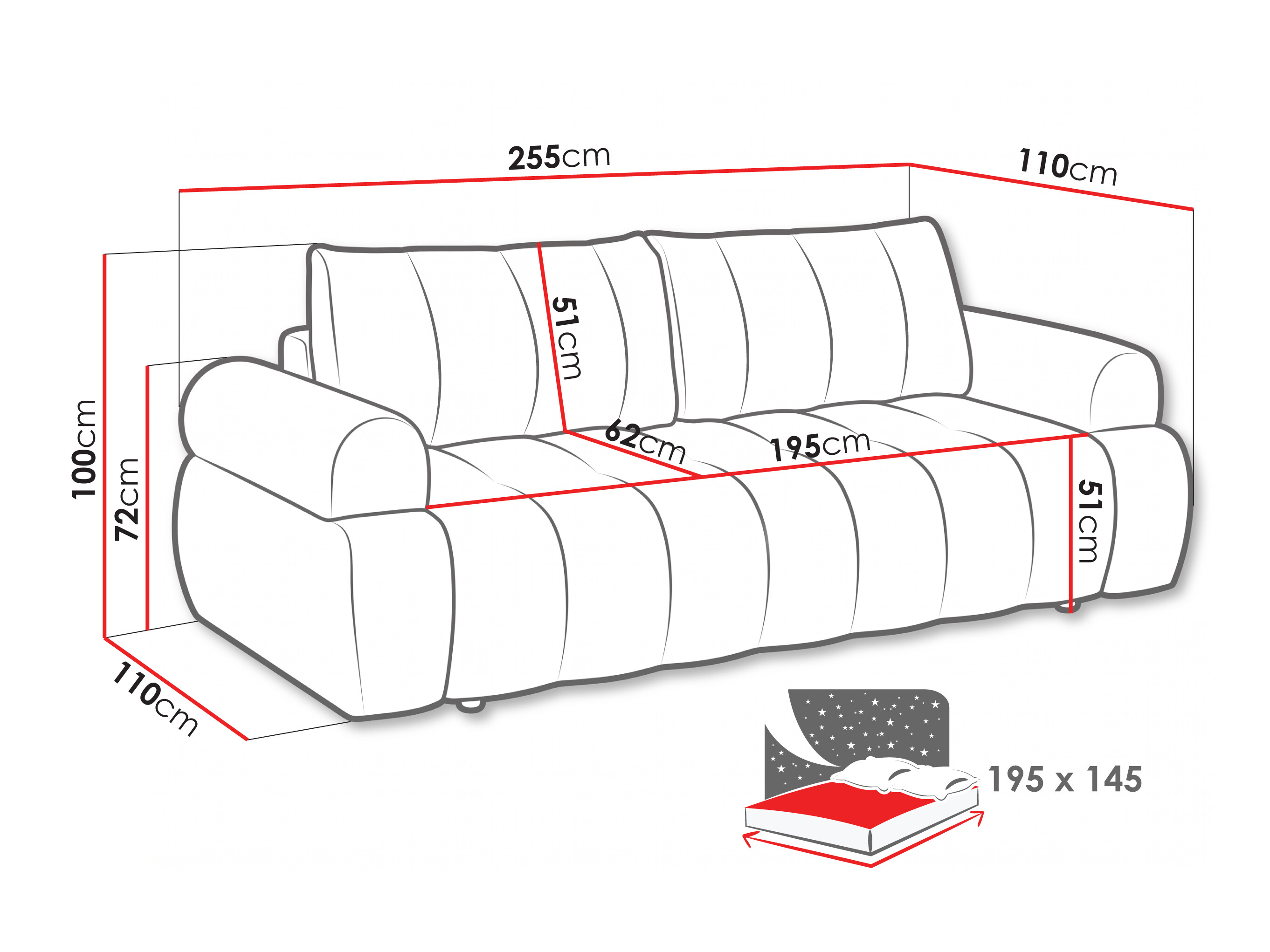 Sofa lova Norman 128 (Kiara 861)