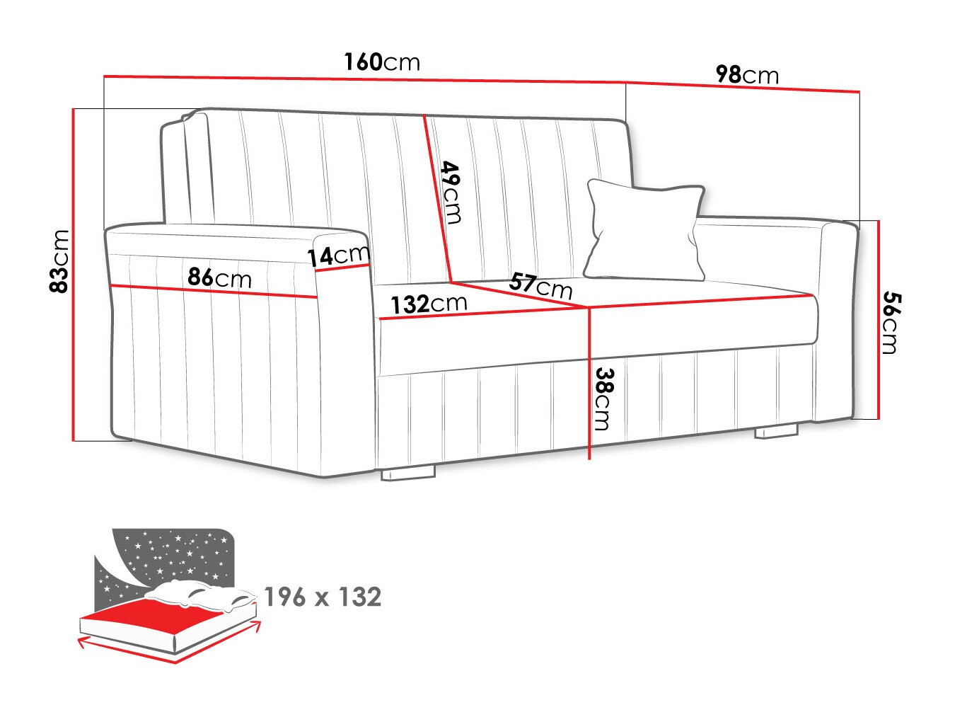 Sofa lova ST9283 su pažeista pakuote