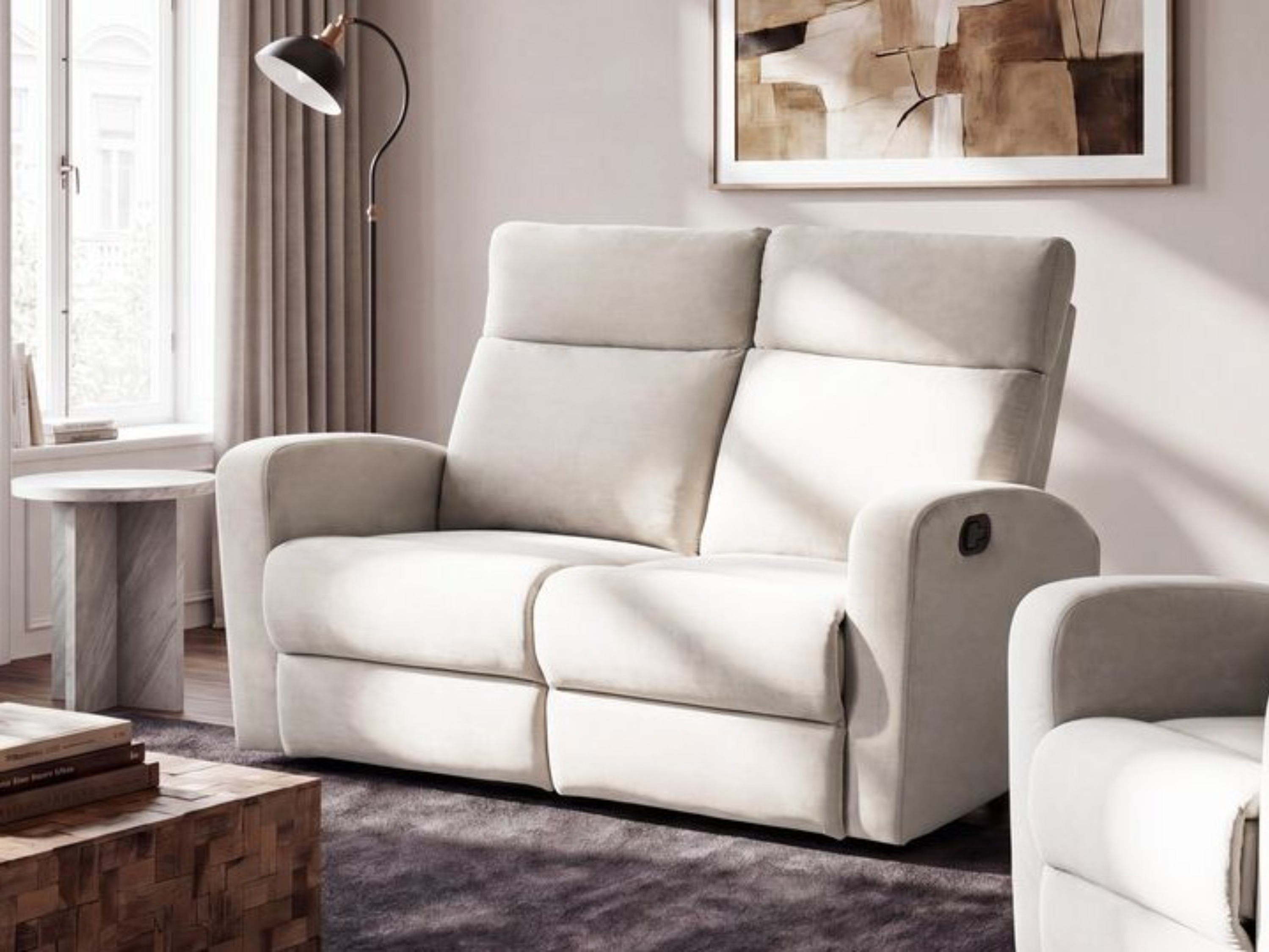 Sofa reglaineris Berwyn 2107 (Kreminė)