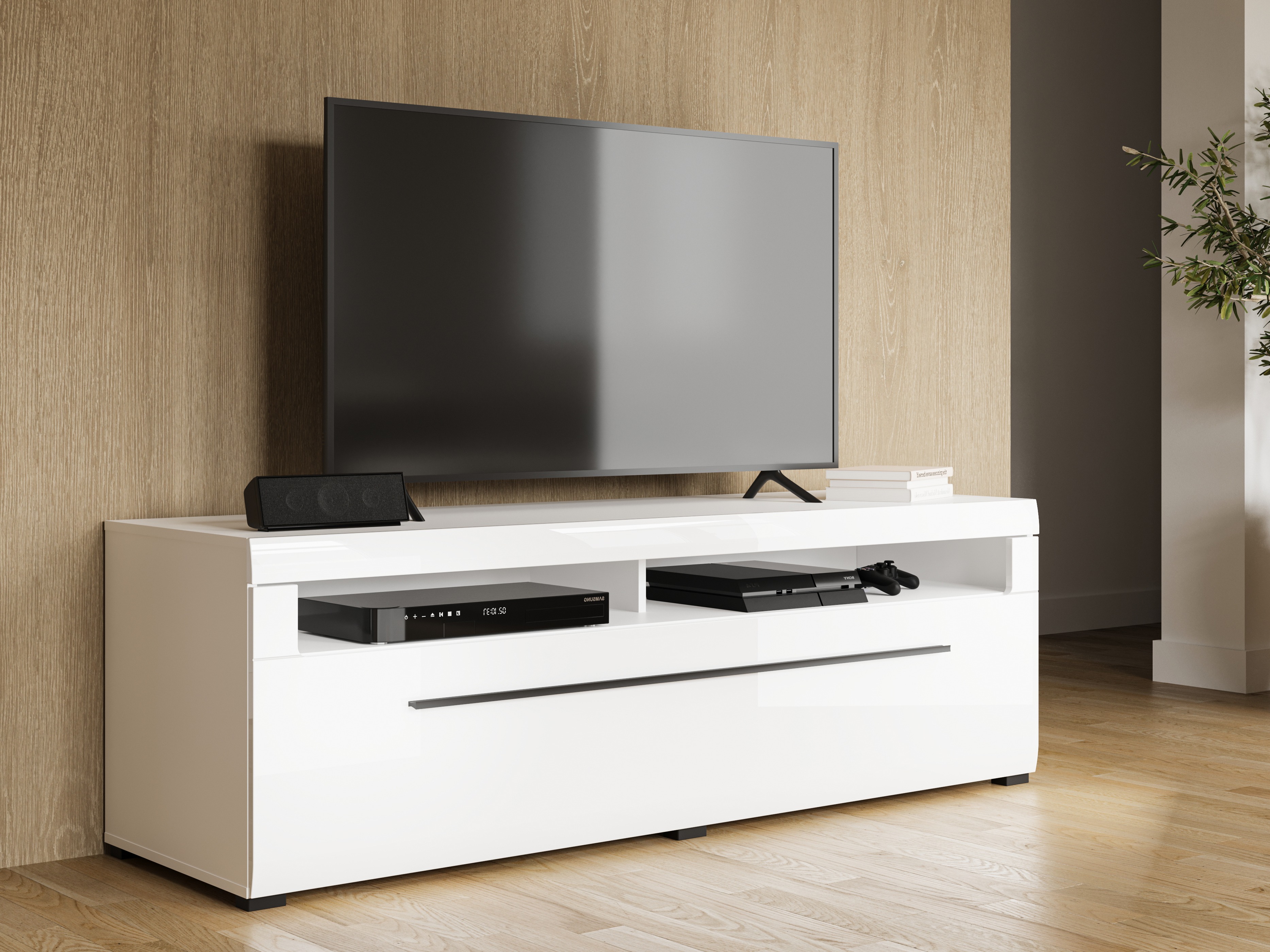 TV staliukas Ophsalu 104 (Balta + Blizgi balta)
