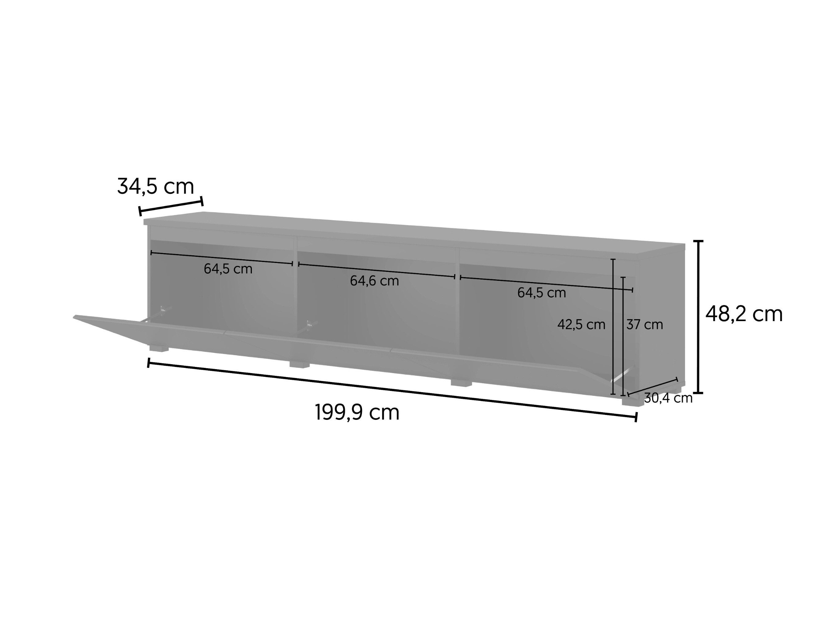 TV staliukas Baletu 113 (Juoda)