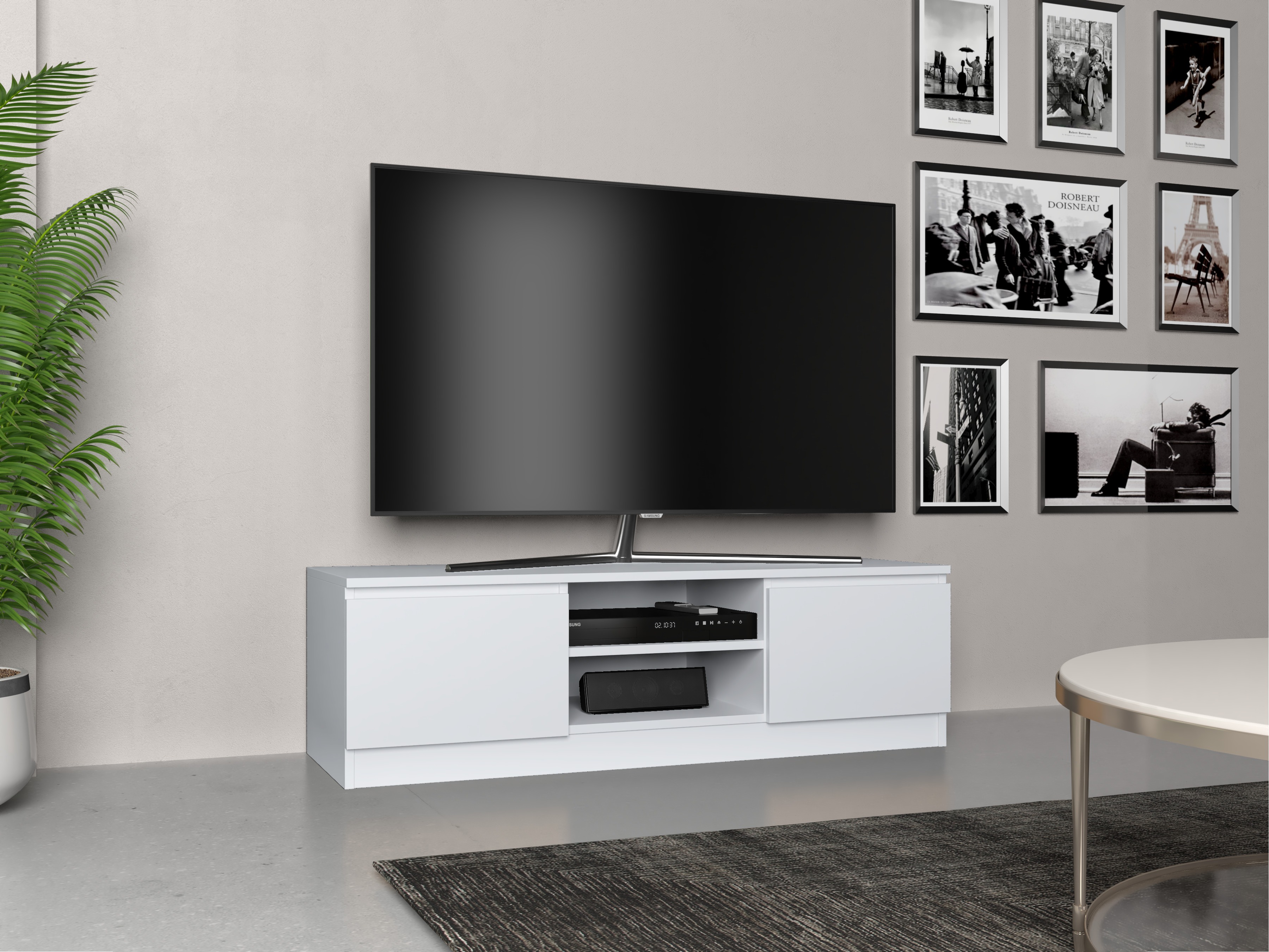 TV staliukas Elbvelu 123 (Balta)
