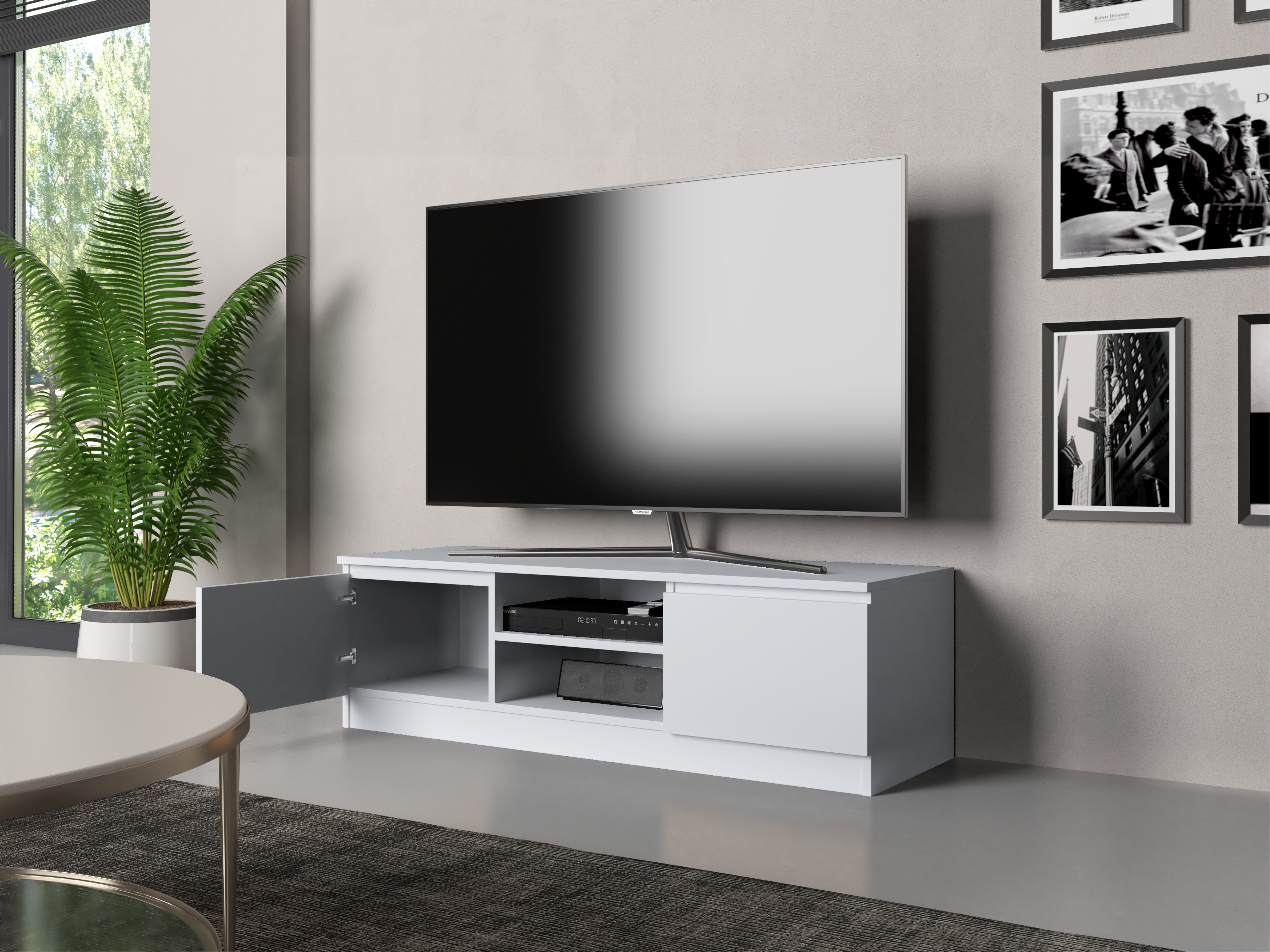 TV staliukas Elbvelu 123 (Balta)