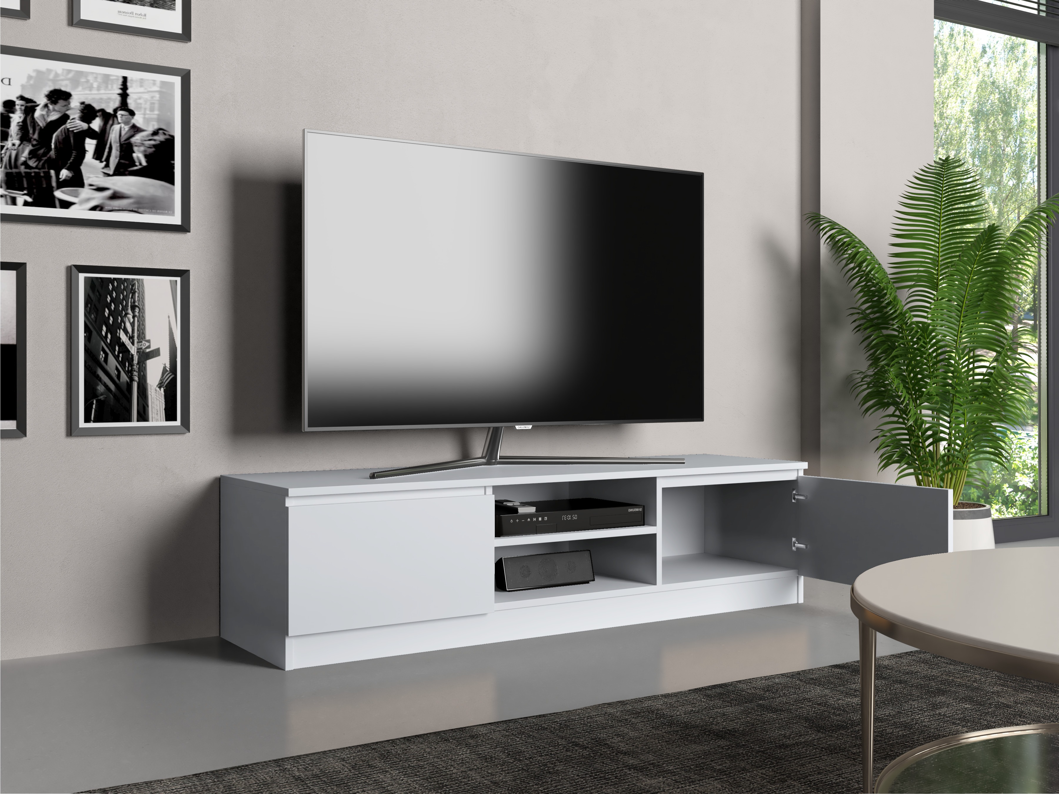 TV staliukas Elbvelu 125 (Balta)