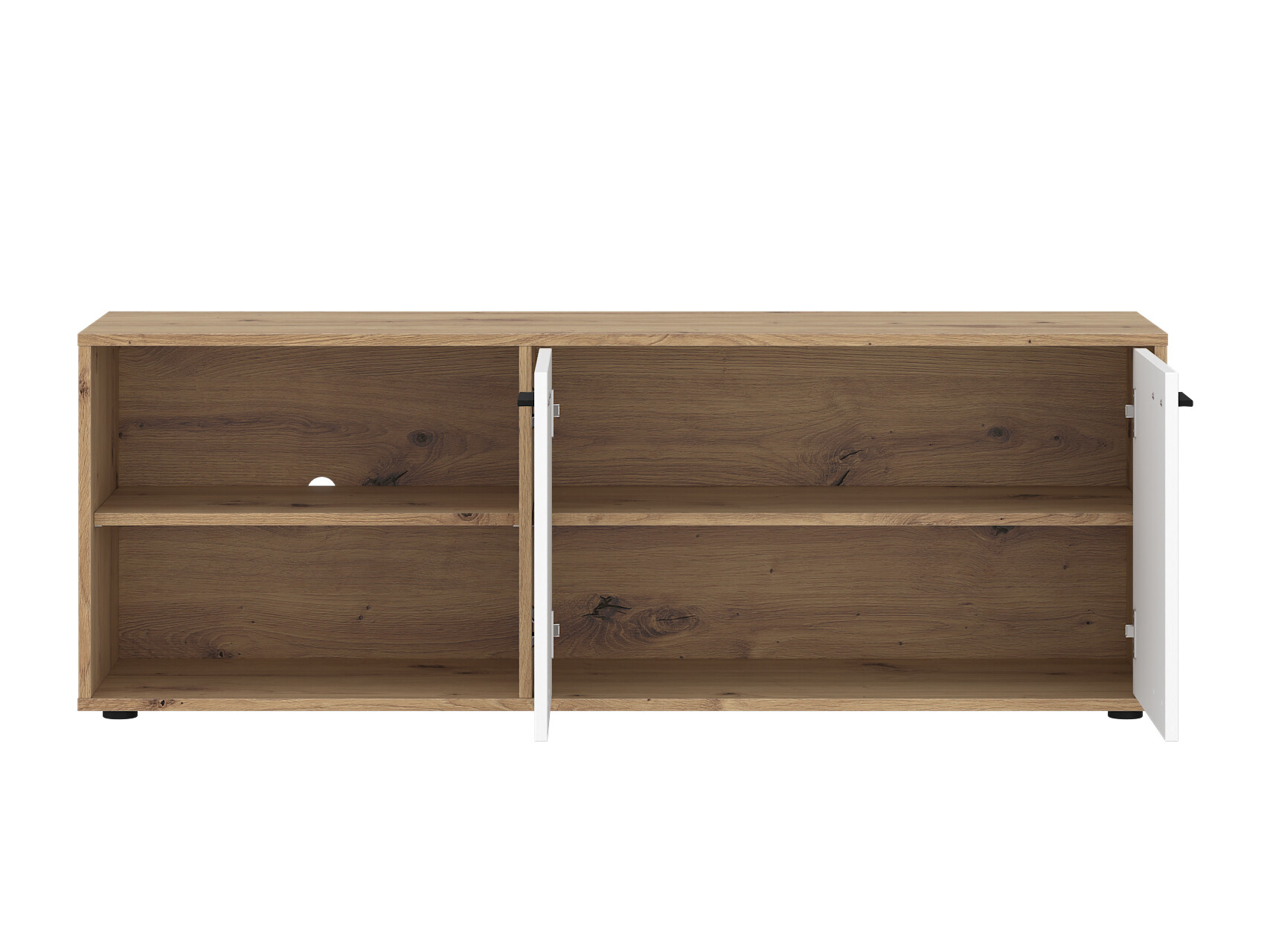 TV staliukas Ontario 245 (Balta + Artisan ąžuolas)
