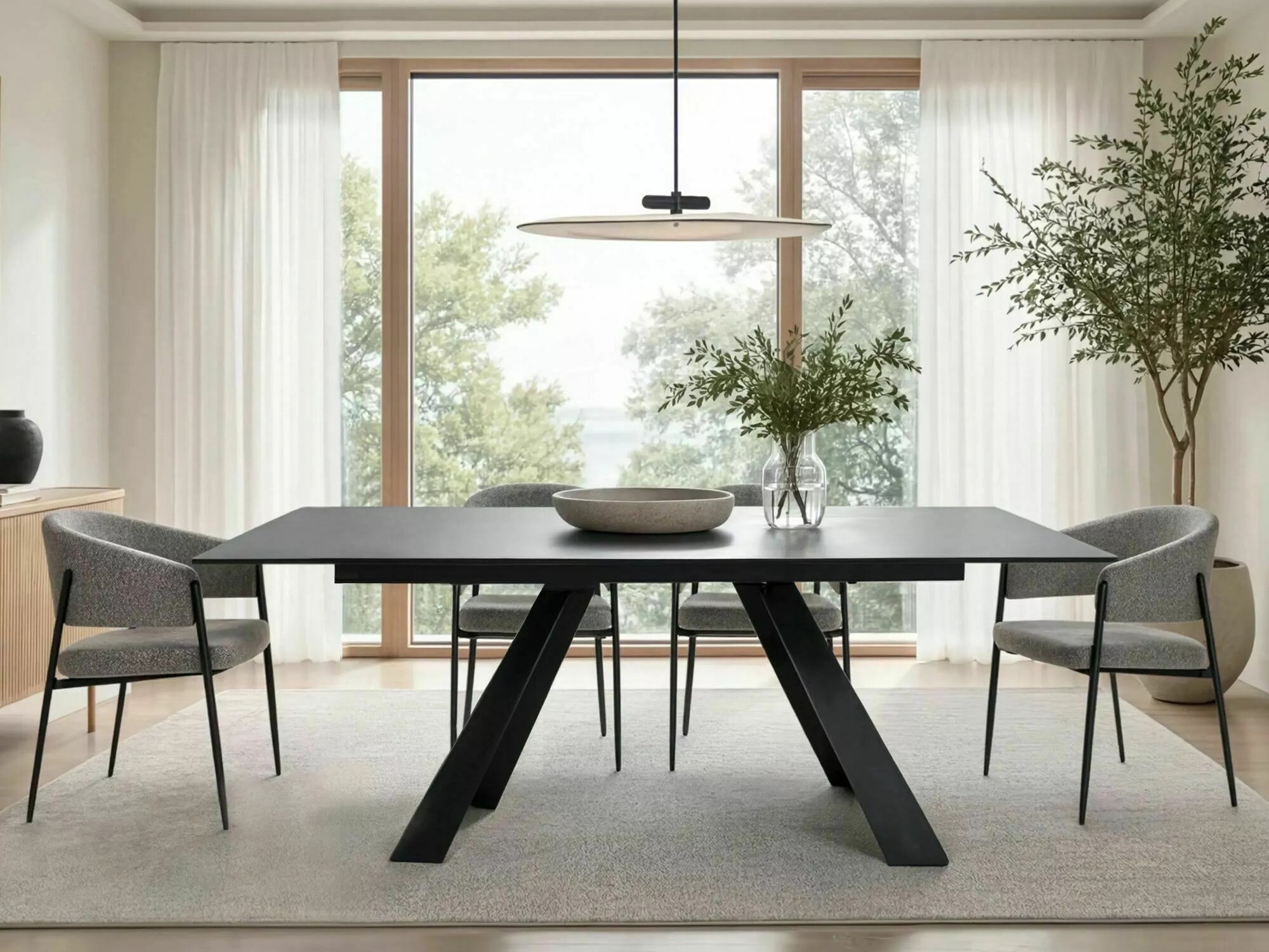 Kėdė Detroit 1053 (Pilka + Matinė Juoda)