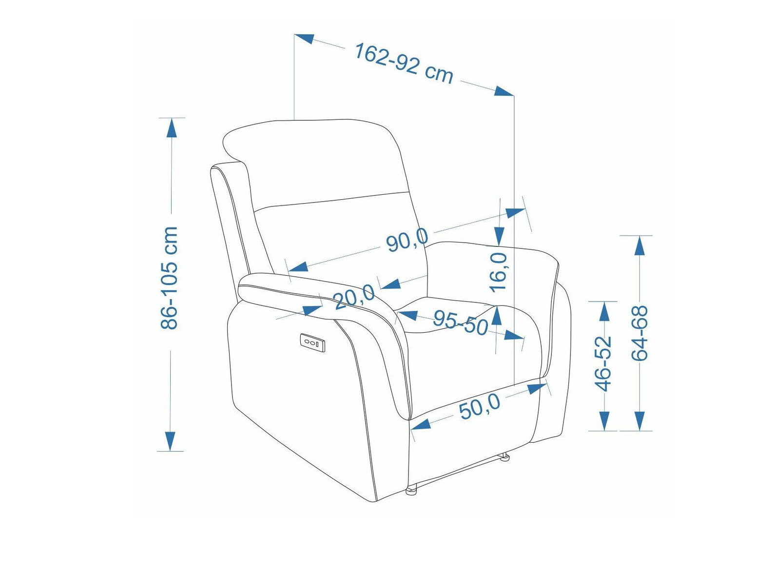Fotelis reglaineris Houston 2216 (Vinci 26)