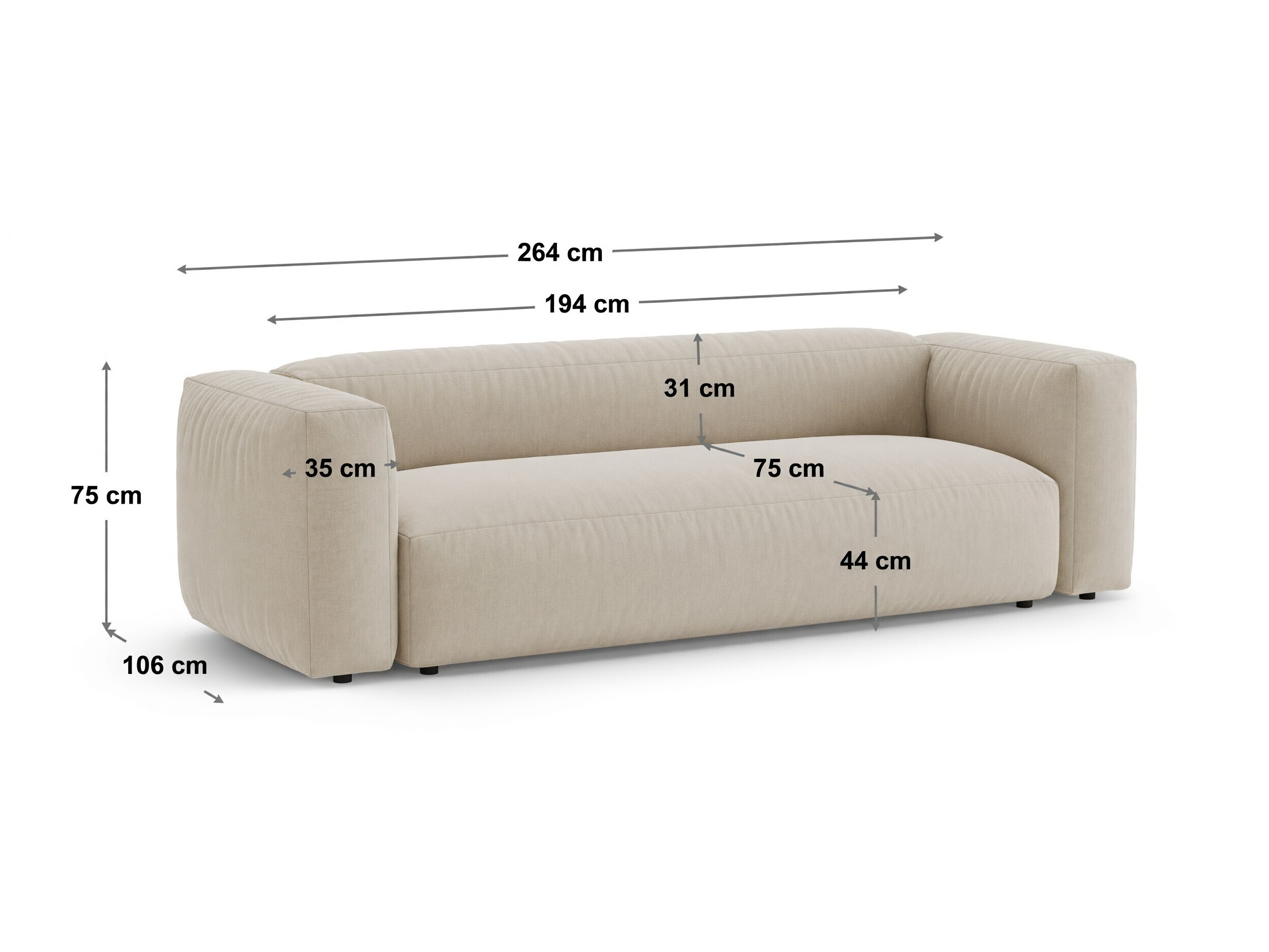 Sofa lova Sorcoro 135 (Monet Graphite)