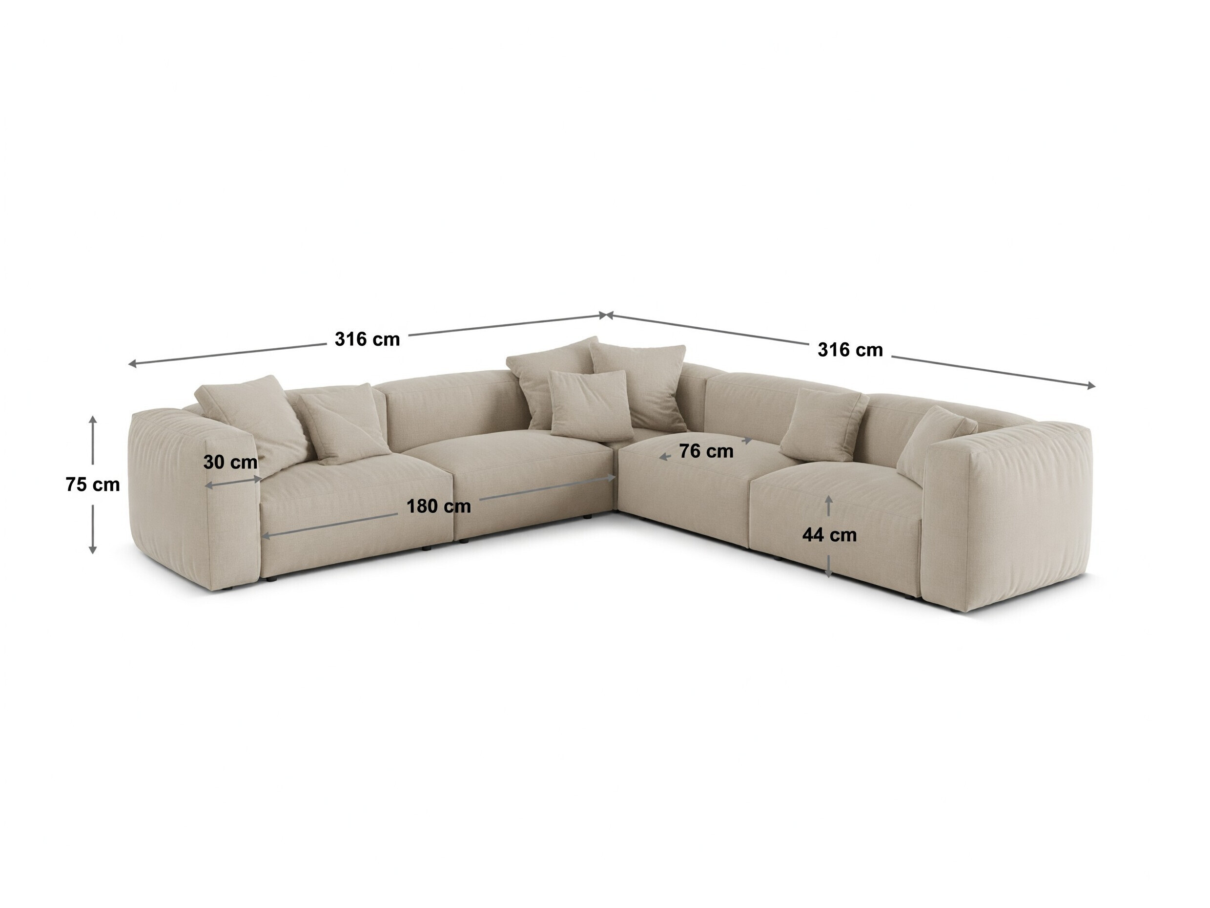 Modulinis minkštas kampas Sorcoro 130 (Tilia 37)