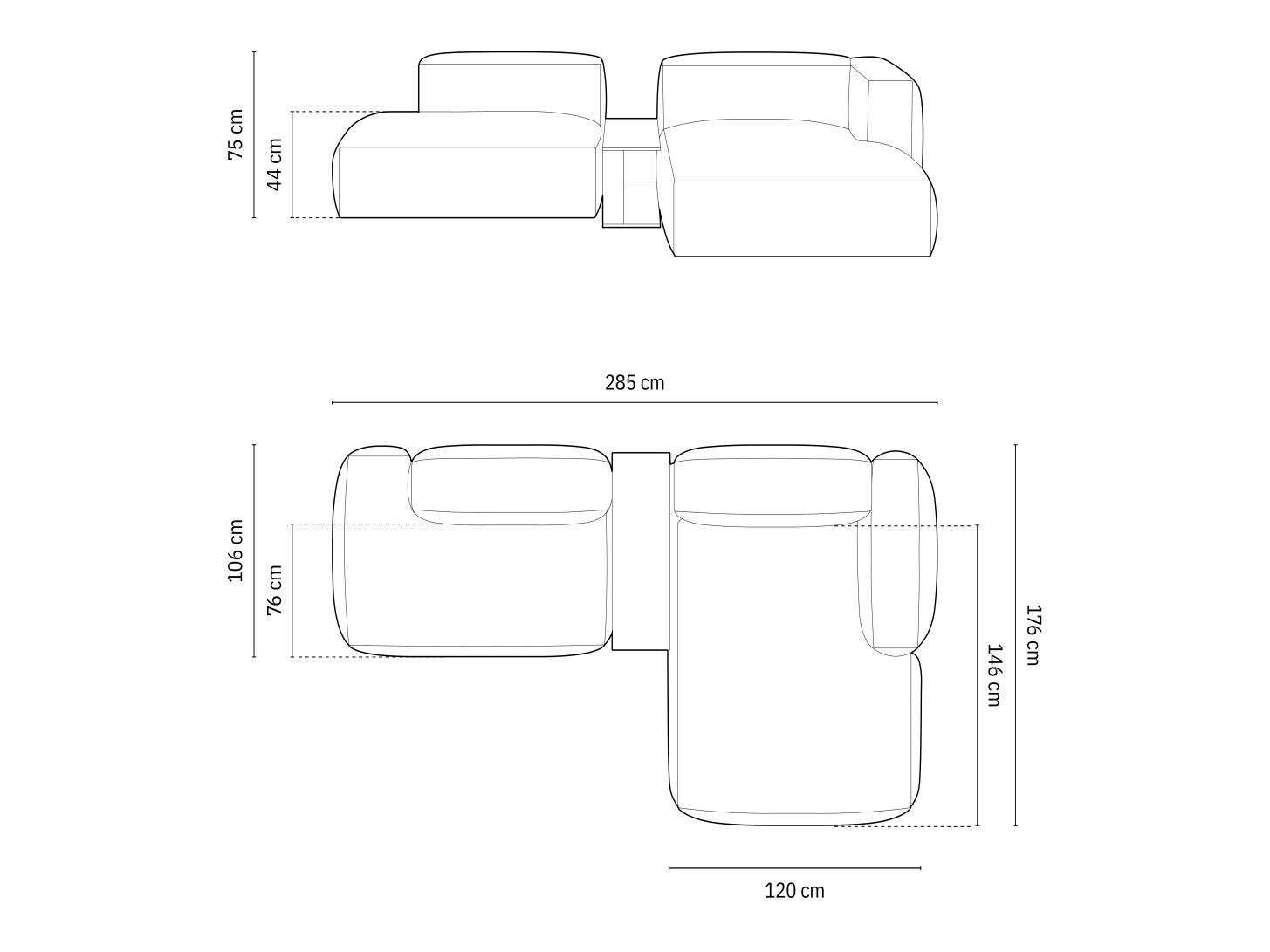 Modulinis minkštas kampas Sorcoro 125 (Tilia 37)